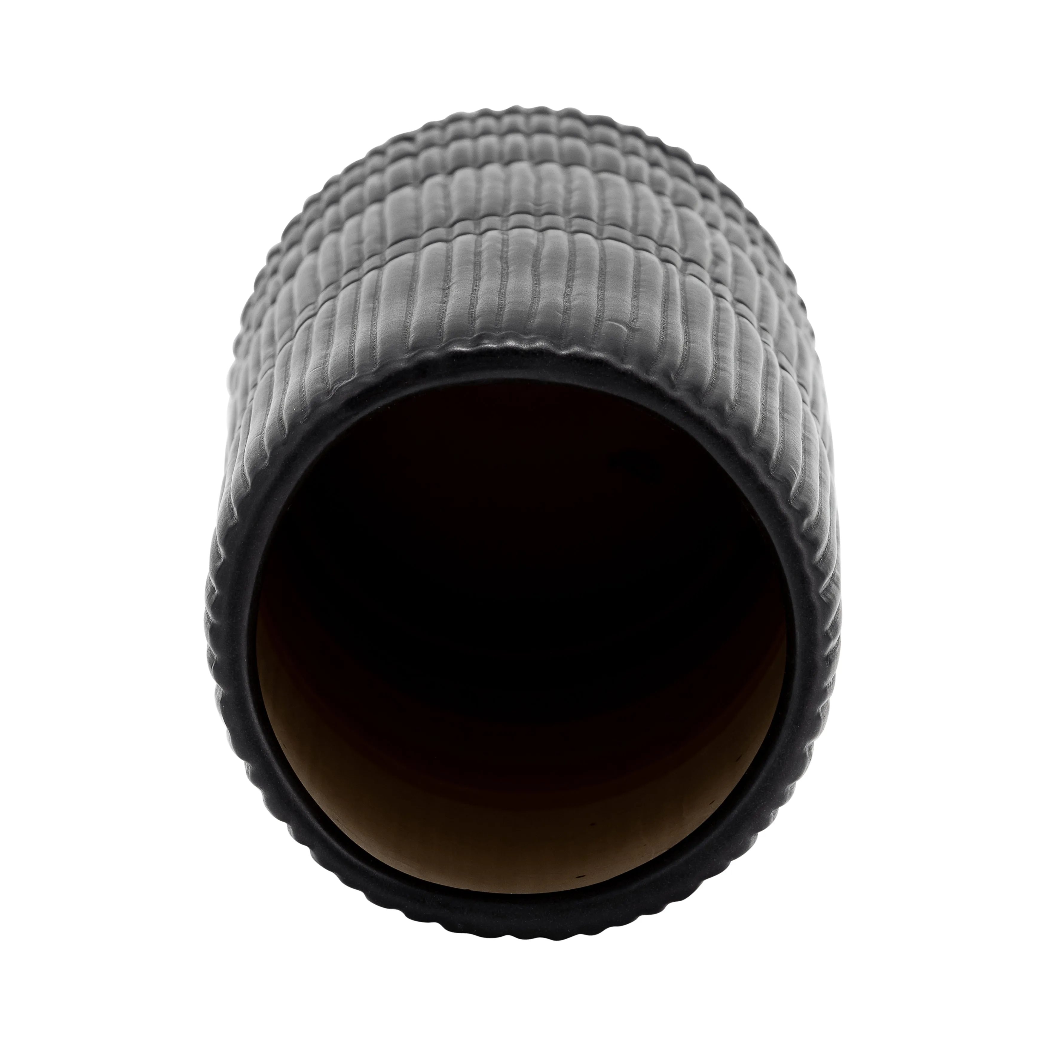 CER, 15"H LINED CYLINDER VASE, MATTE BLACK