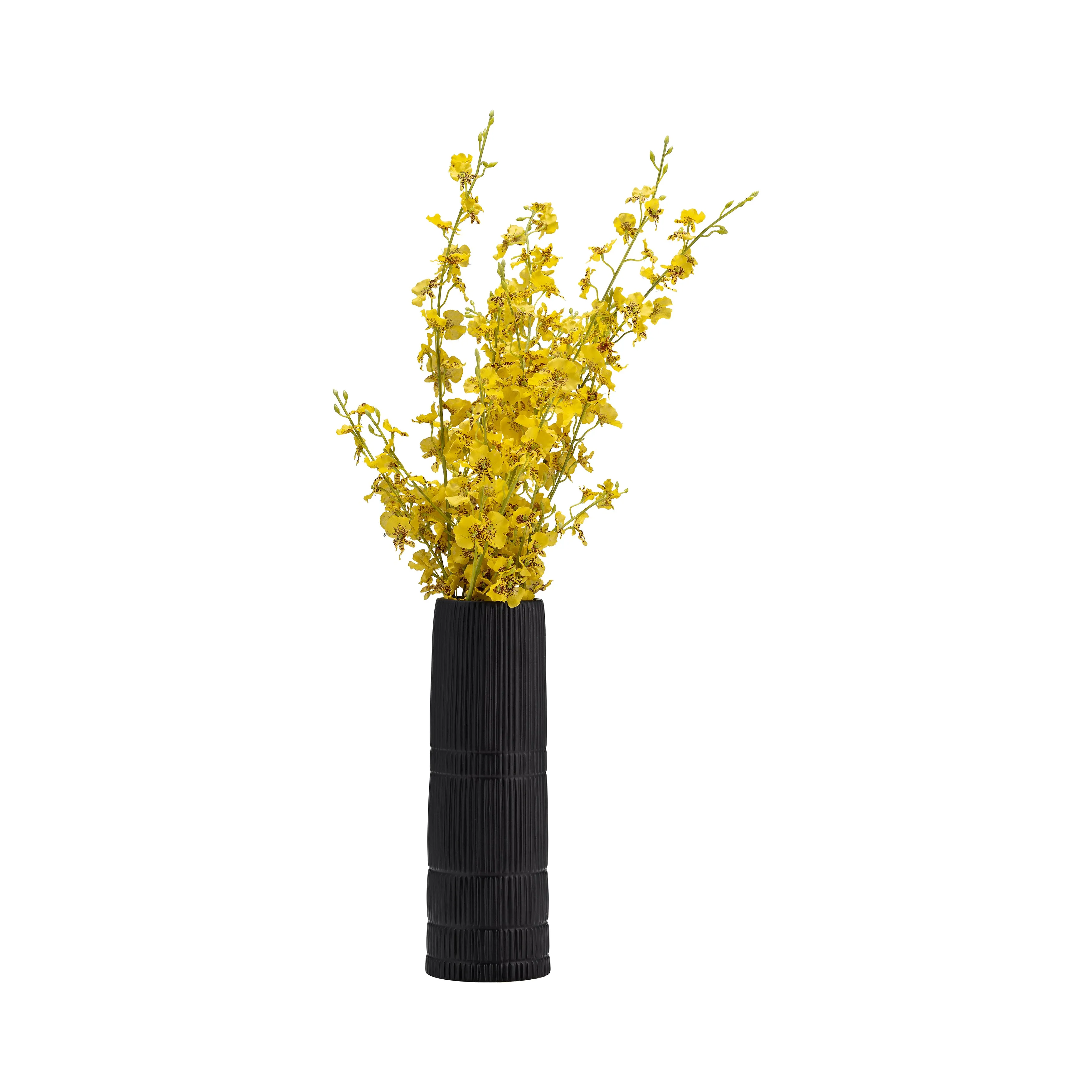 CER, 15"H LINED CYLINDER VASE, MATTE BLACK