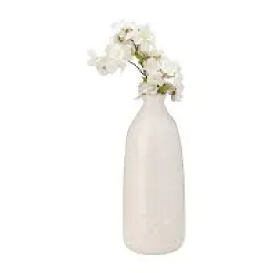 CER, 16" CIRCLES VASE, BEIGE