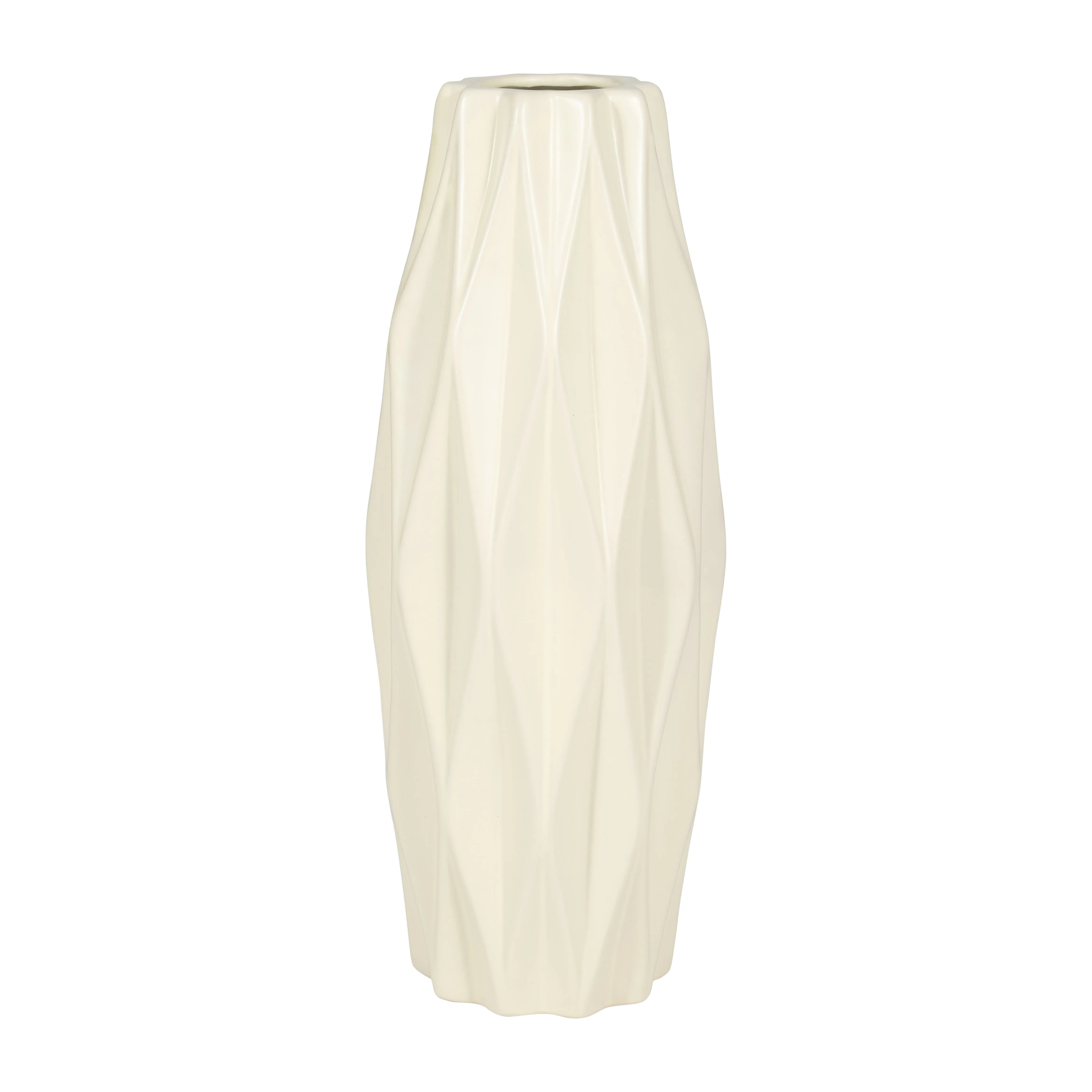 CER, 16" FLUTTER VASE, COTTON