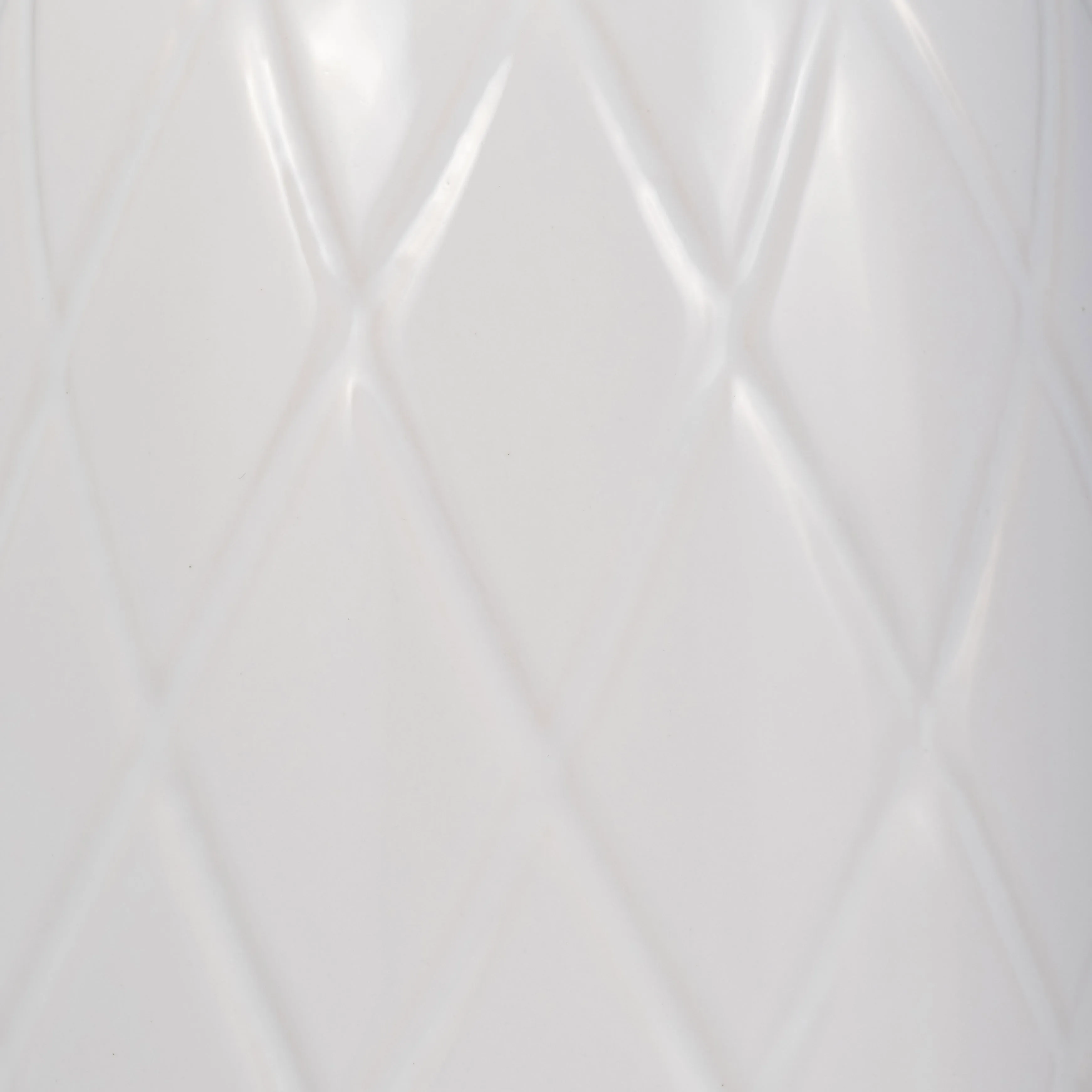 CER, 16" PLAID TEXTURED VASE, WHITE