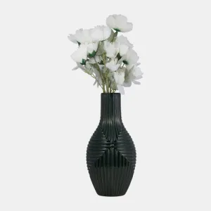 CER, 16" TRIBAL VASE, FOREST GREEN
