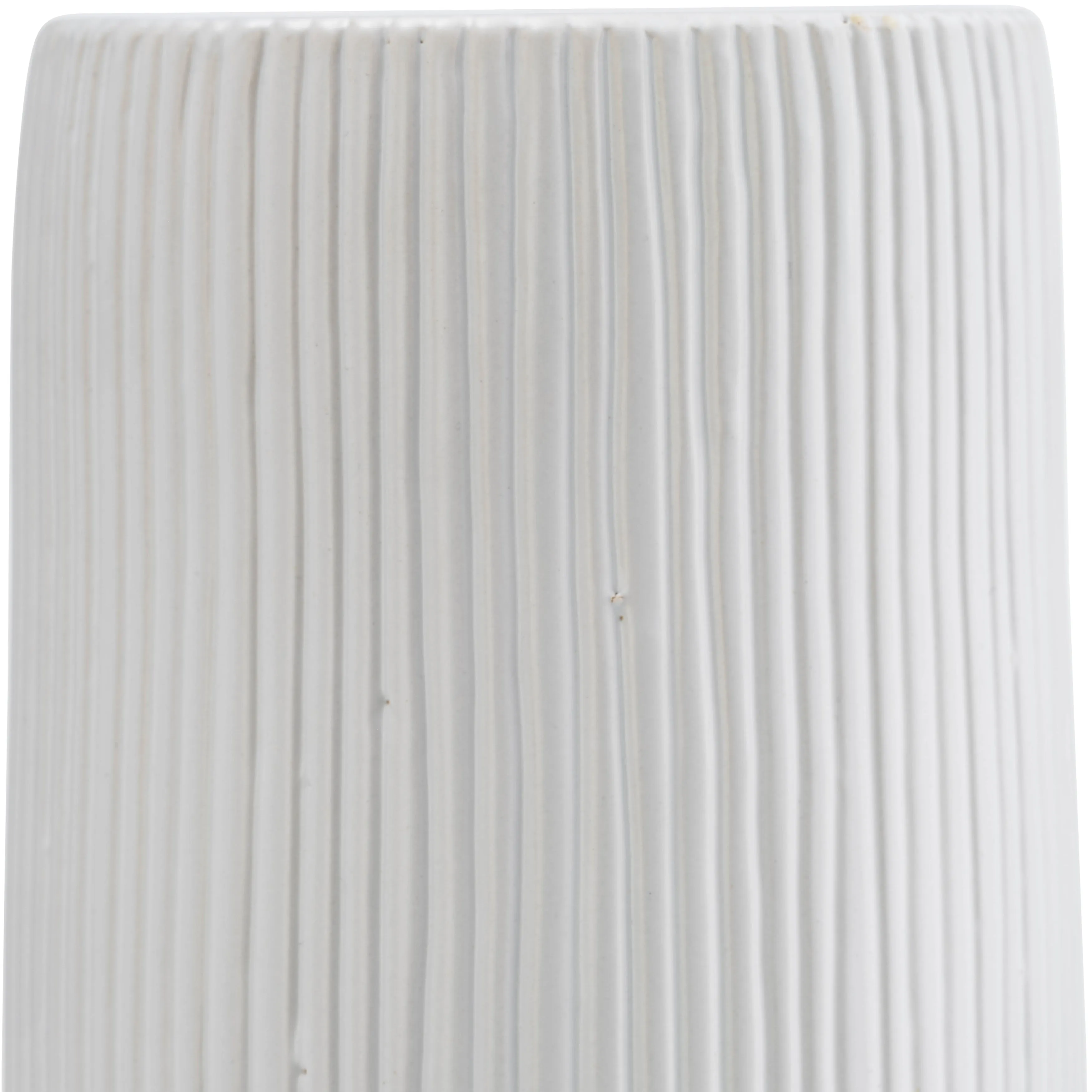 CER, 18"H LINED CYLINDER VASE, WHITE