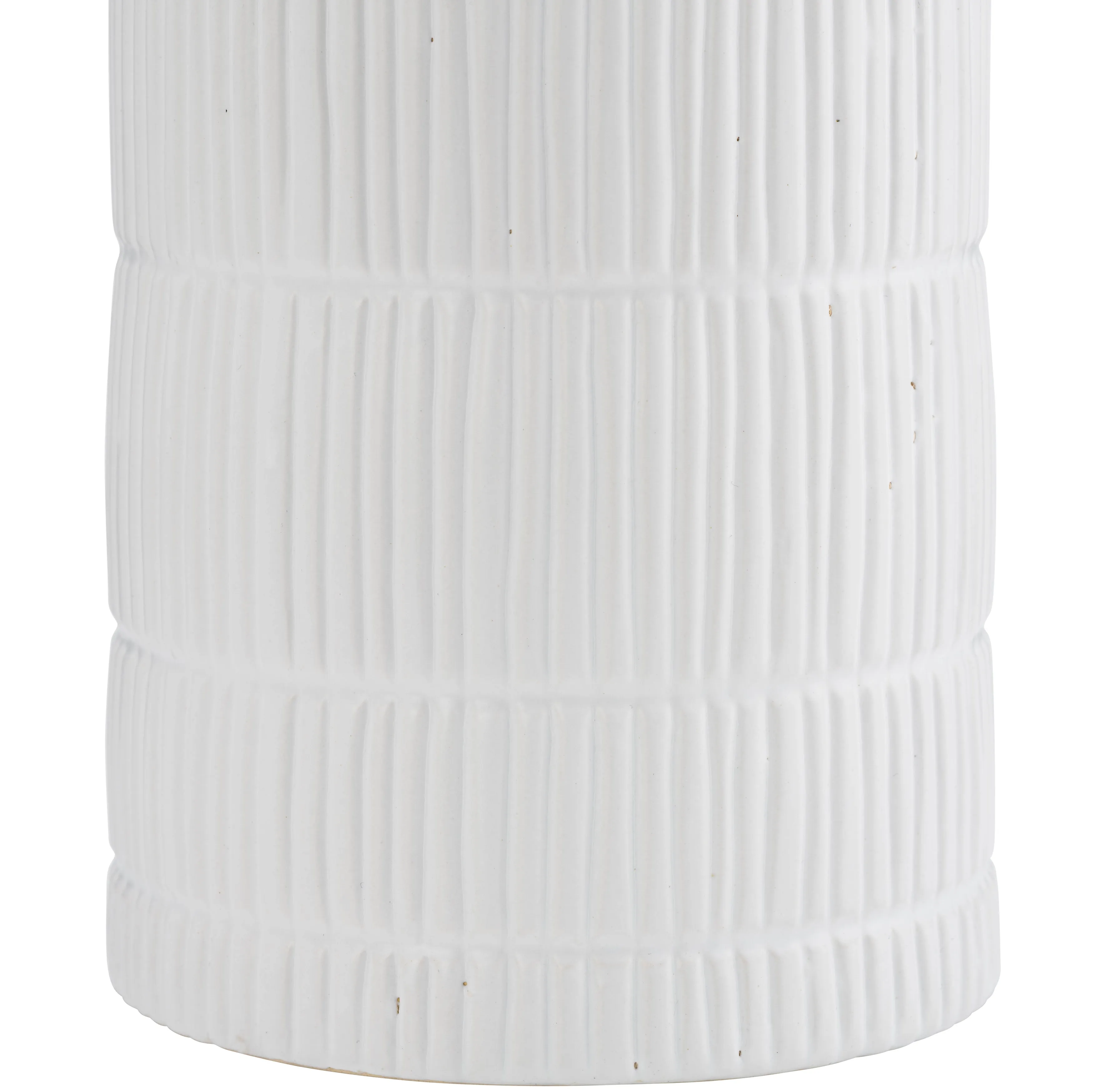 CER, 18"H LINED CYLINDER VASE, WHITE