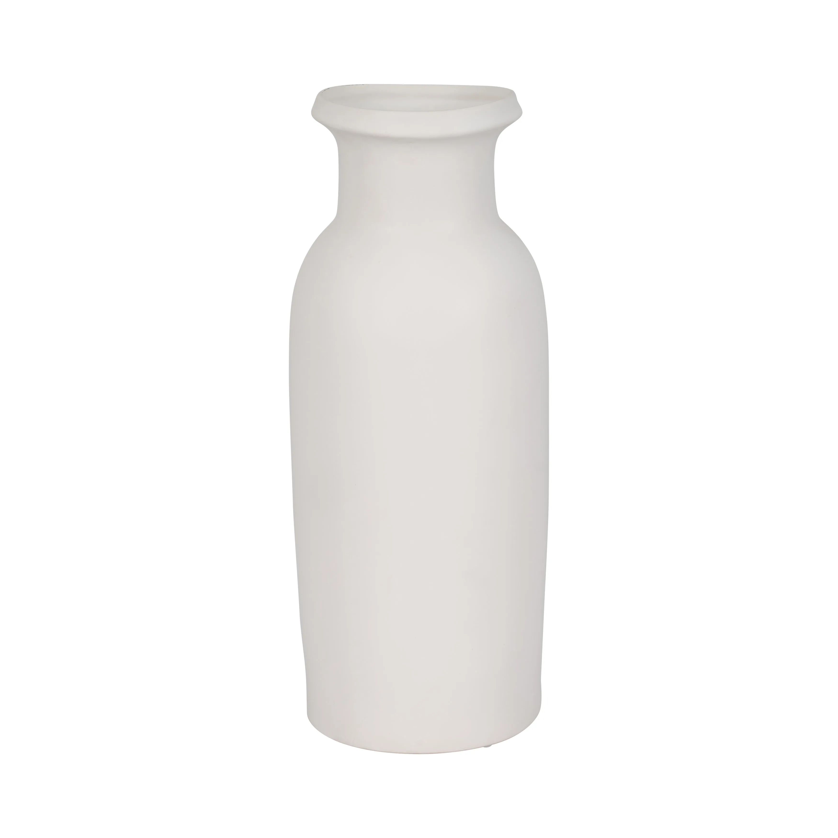 CER, 20"H TALL SLIM VASE, WHITE