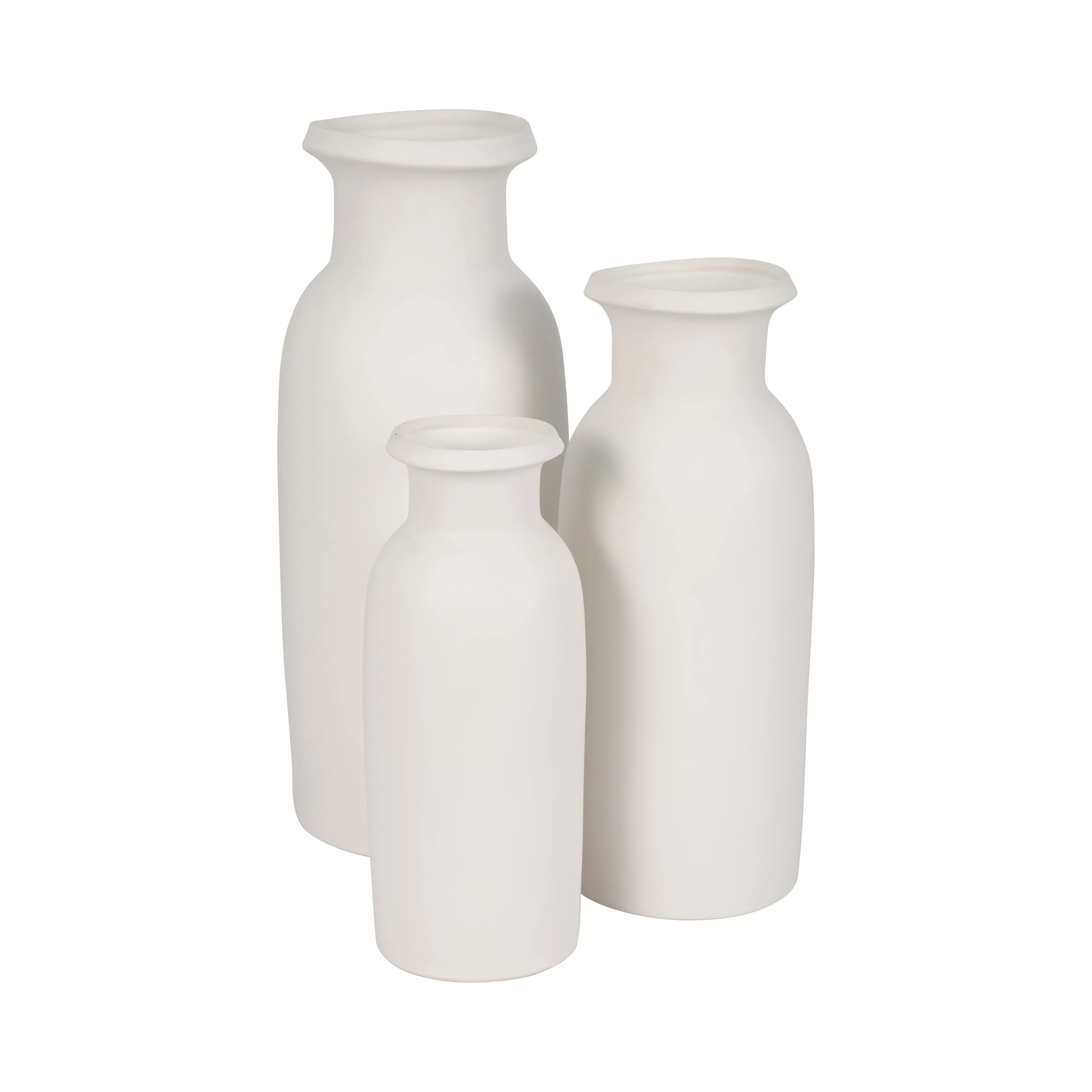 CER, 20"H TALL SLIM VASE, WHITE