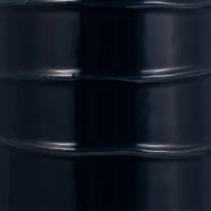 CER, 20"H TRIBAL VASE, NAVY BLUE