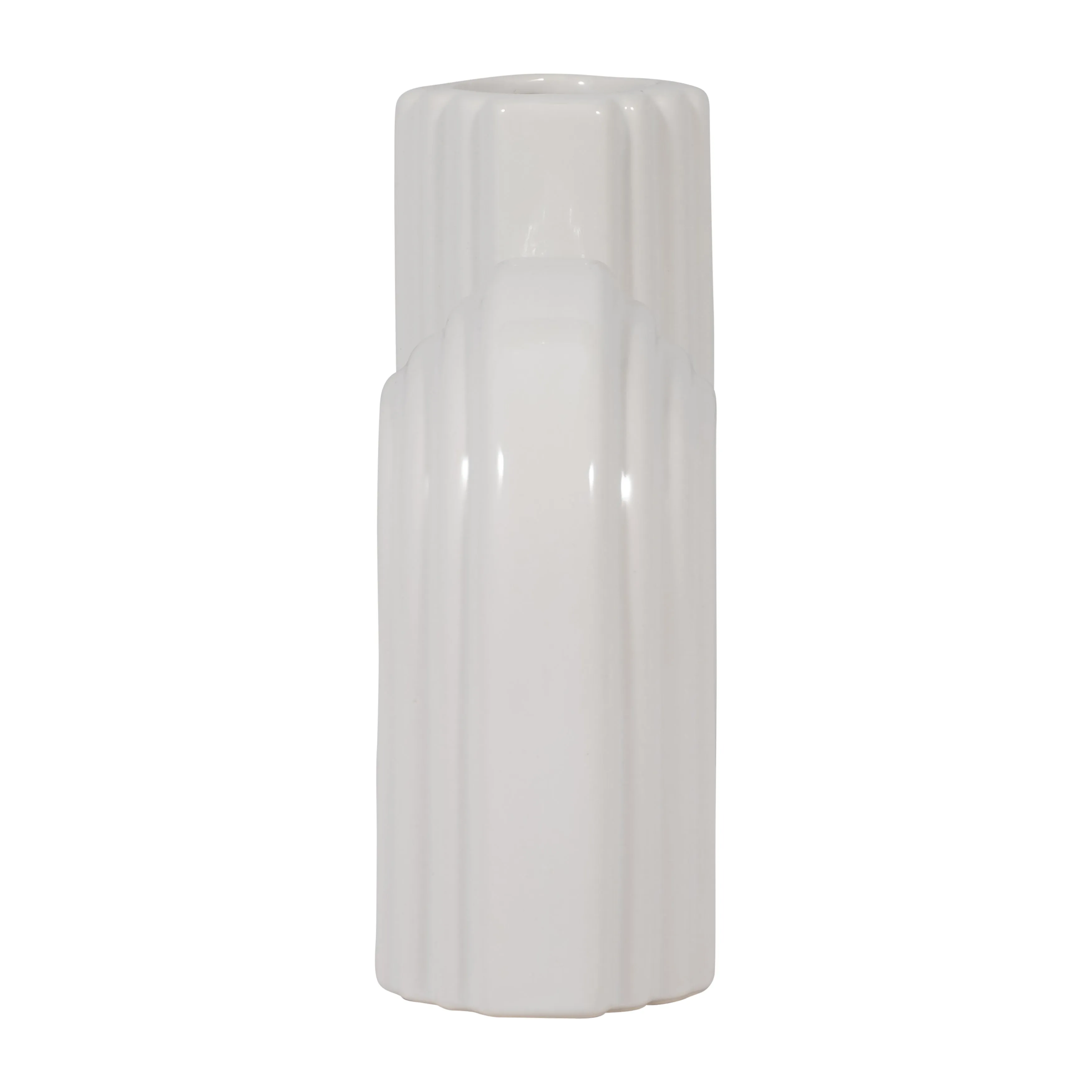 CER, 6" LOOPY VASE, WHITE