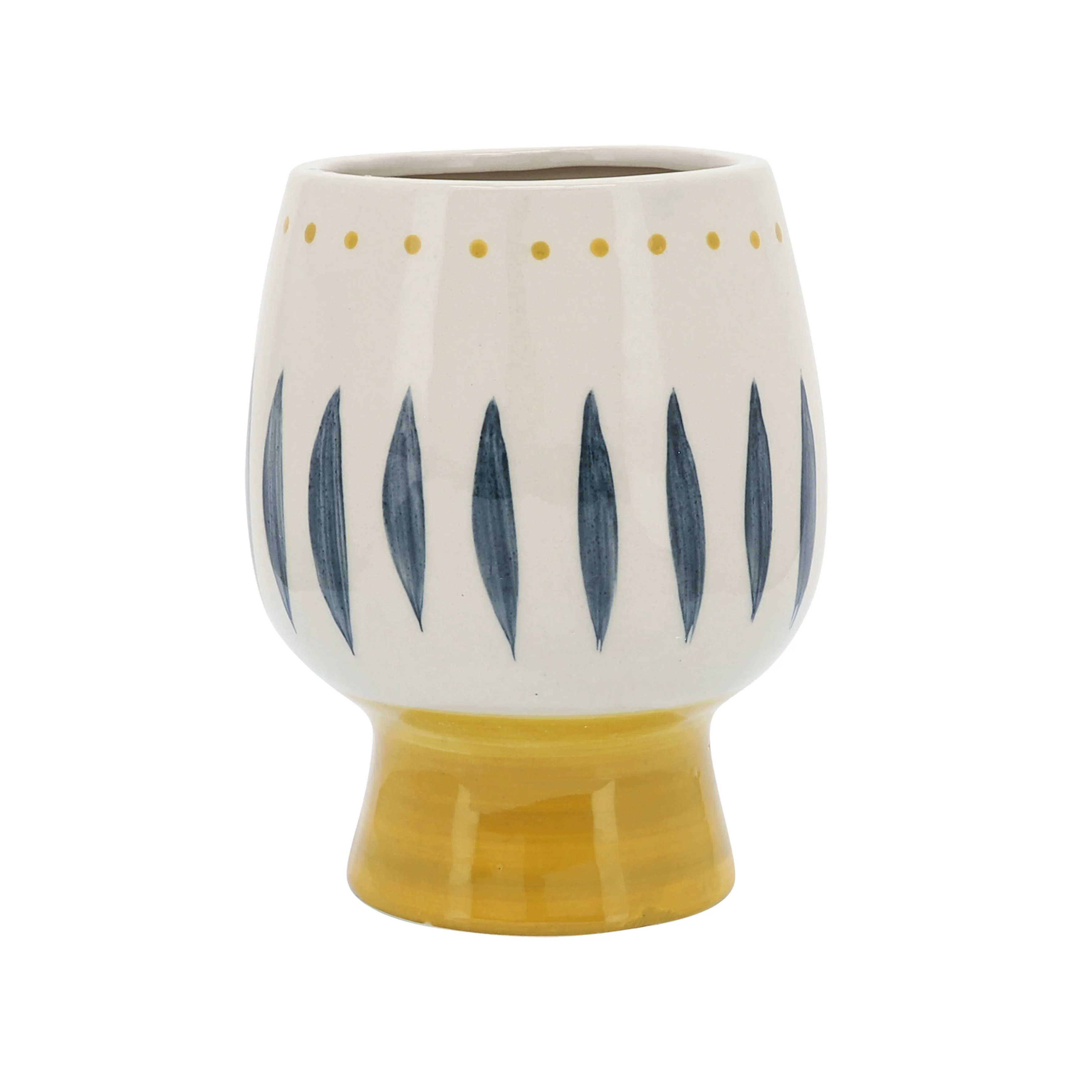 CER, 6"D FACE VASE, MULTI