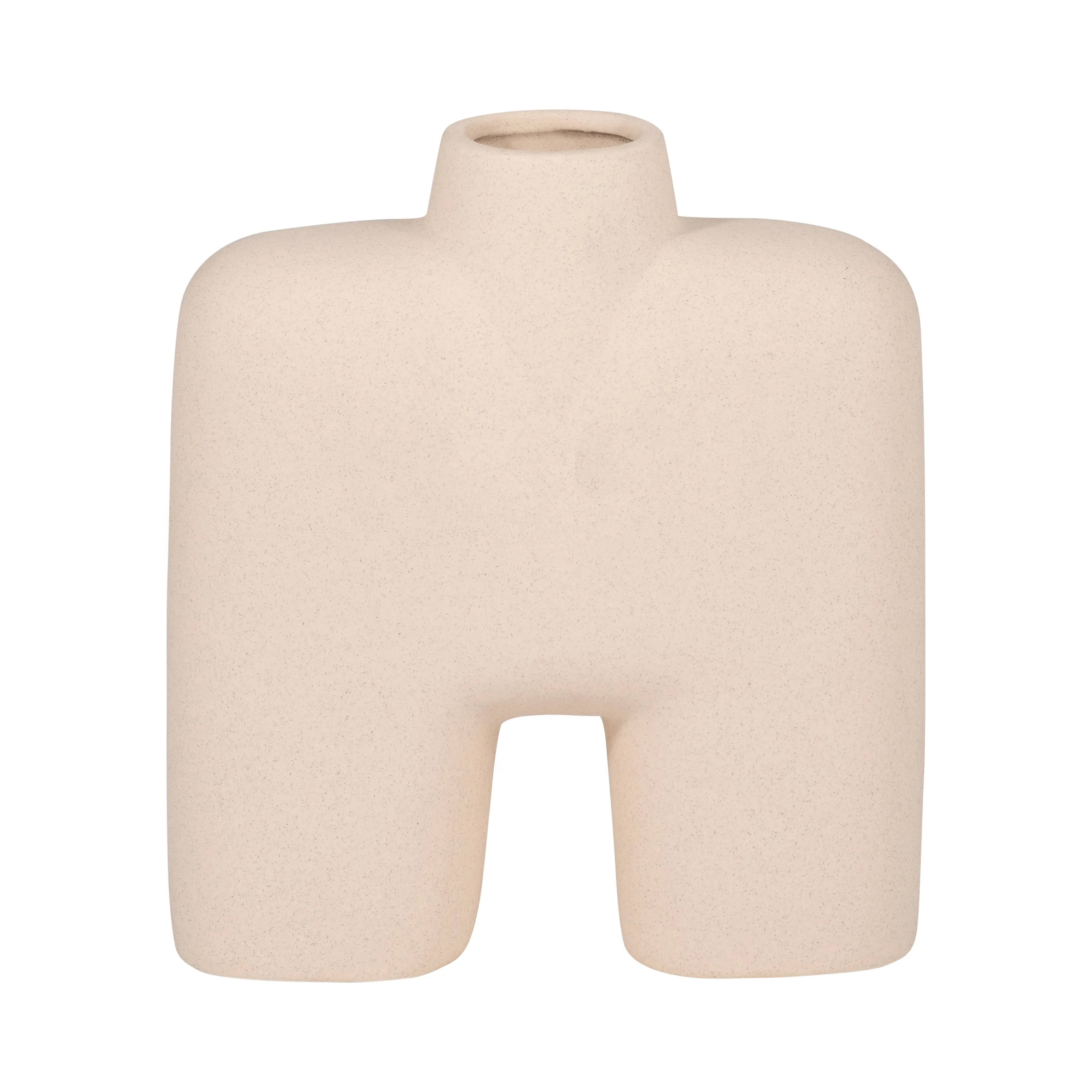 CER, 7" SQUARE SHAPE VASE, IVORY