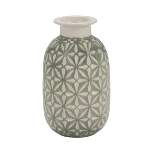 CER, 8" DAISY VASE, DARK SAGE