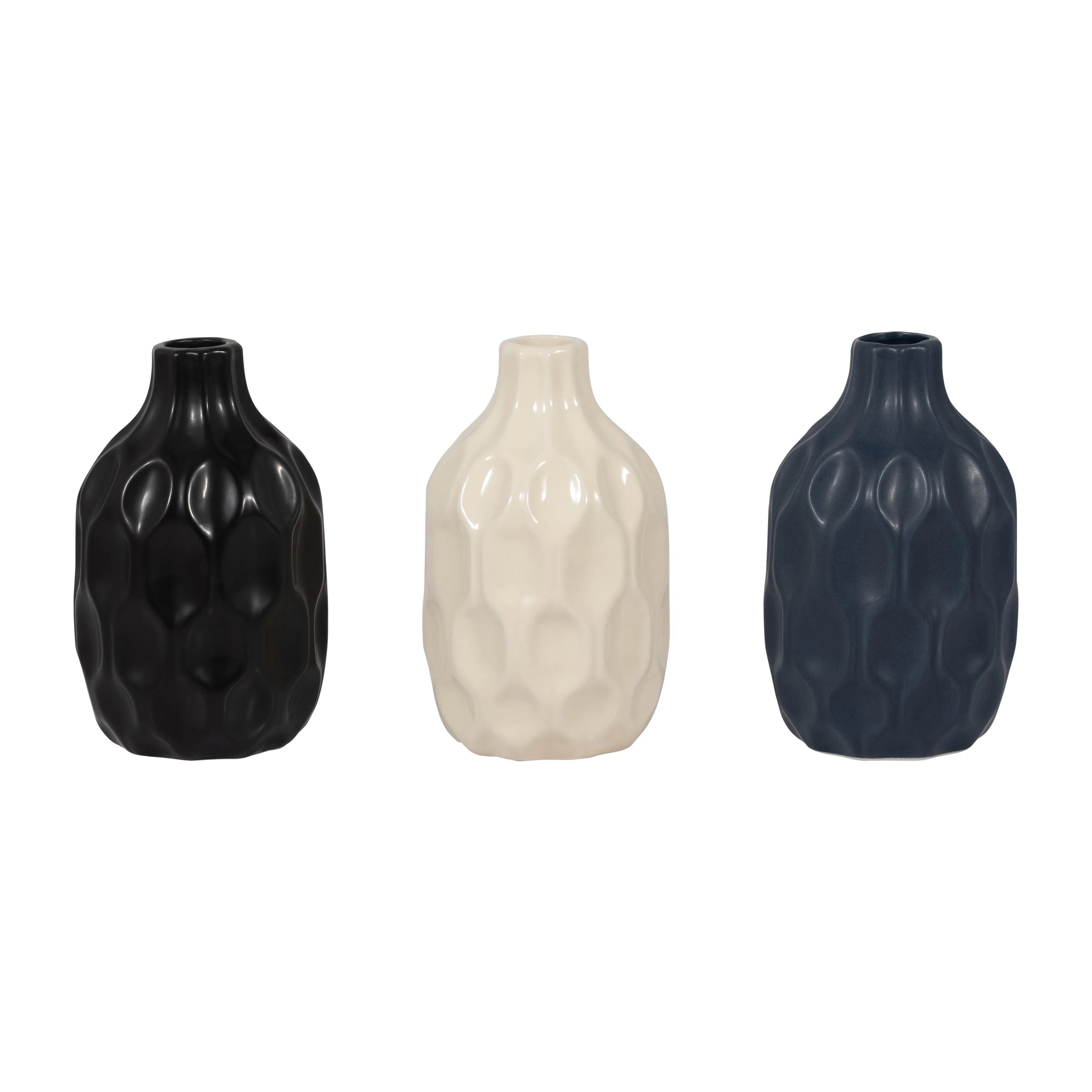 CER, 8" HONEYCOMB DIMPLED VASE, COTTON