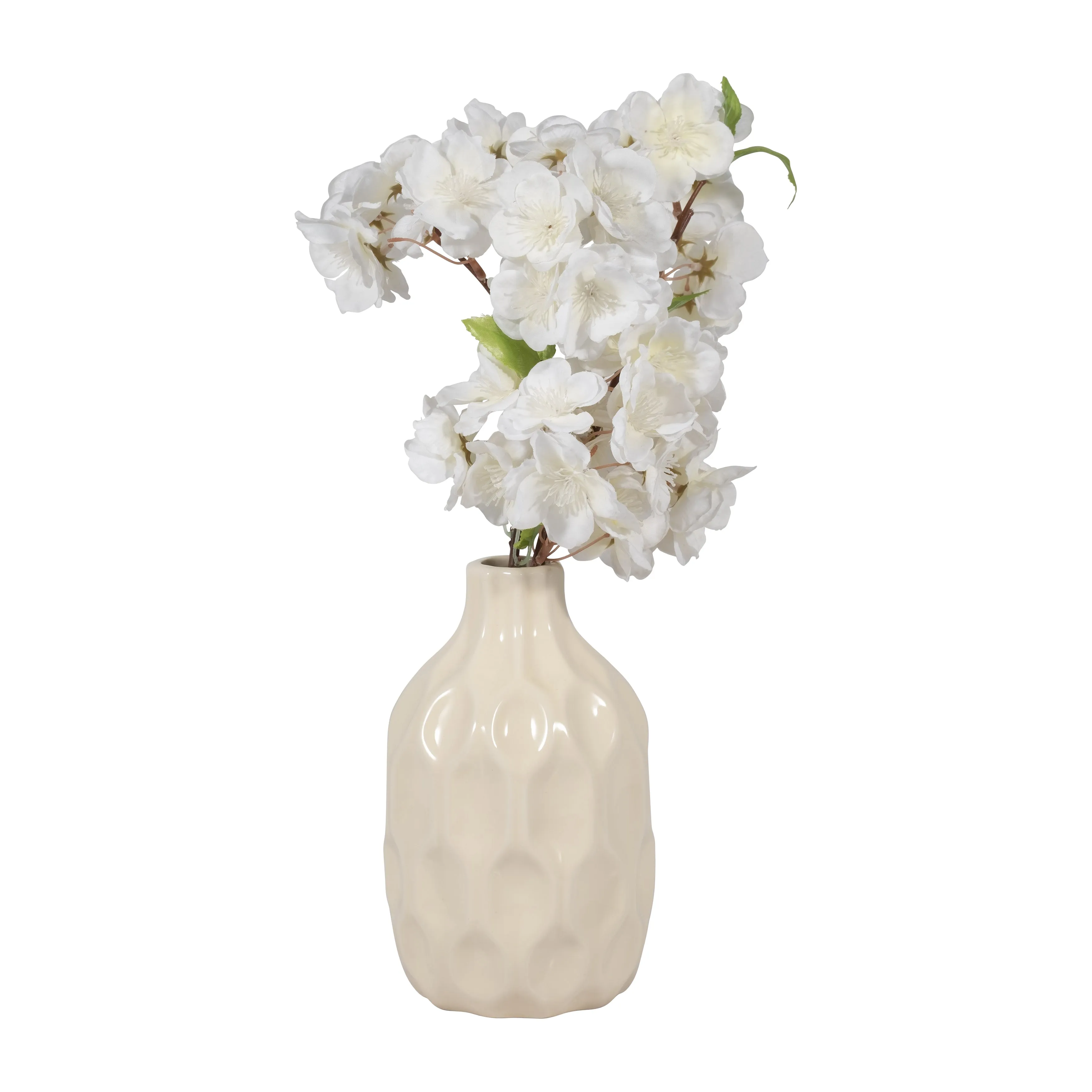 CER, 8" HONEYCOMB DIMPLED VASE, COTTON