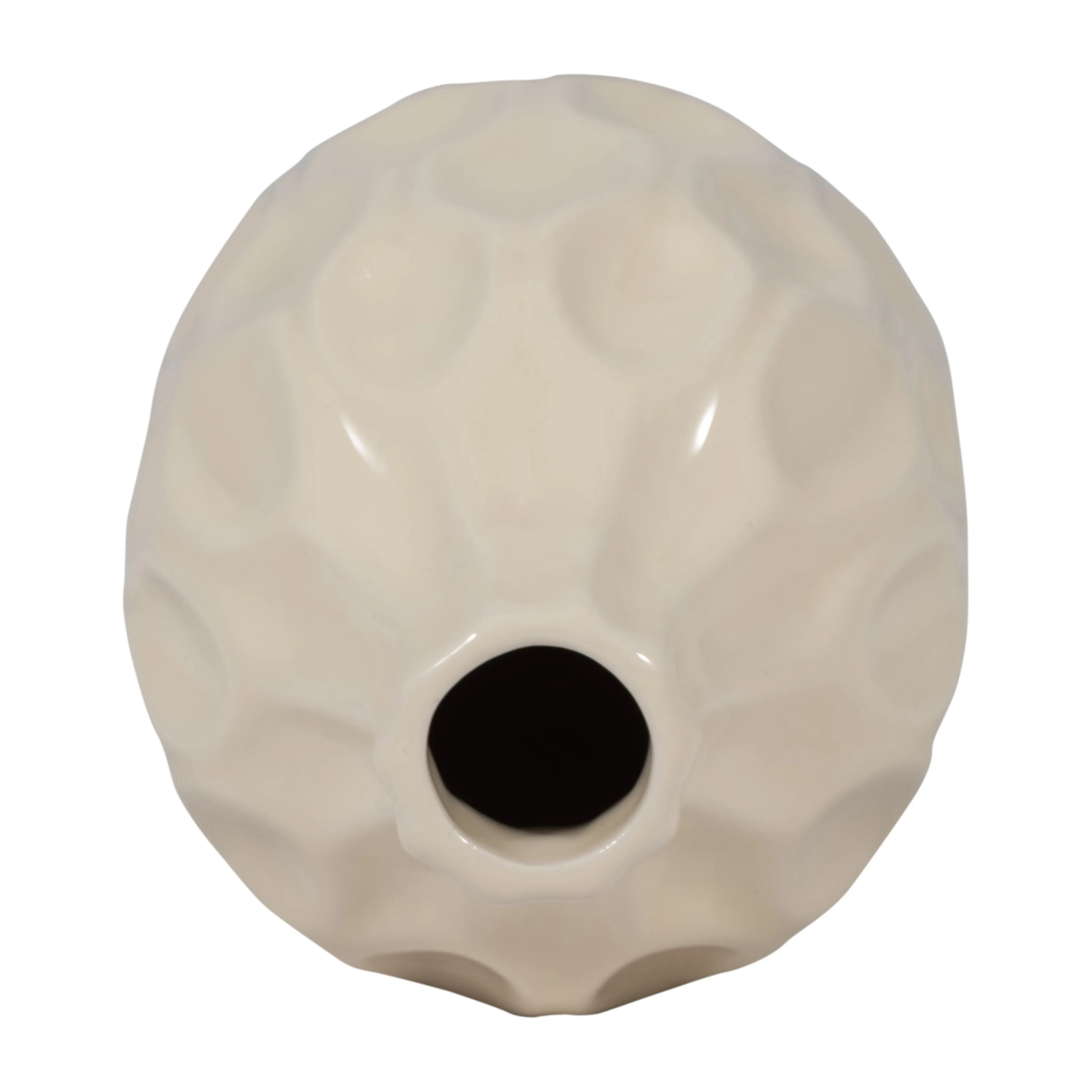 CER, 8" HONEYCOMB DIMPLED VASE, COTTON