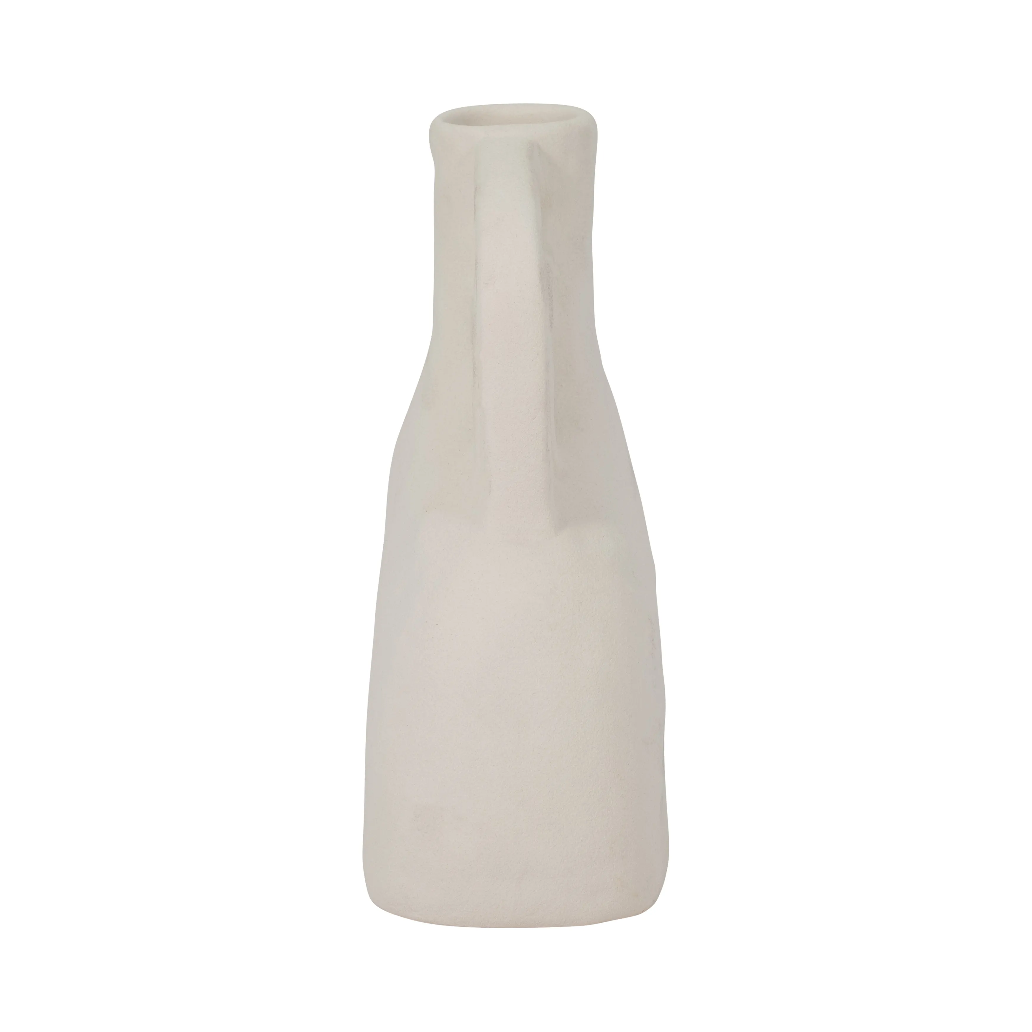 CER, 8" ROUGH TRIPLE HANDLE VASE, COTTON