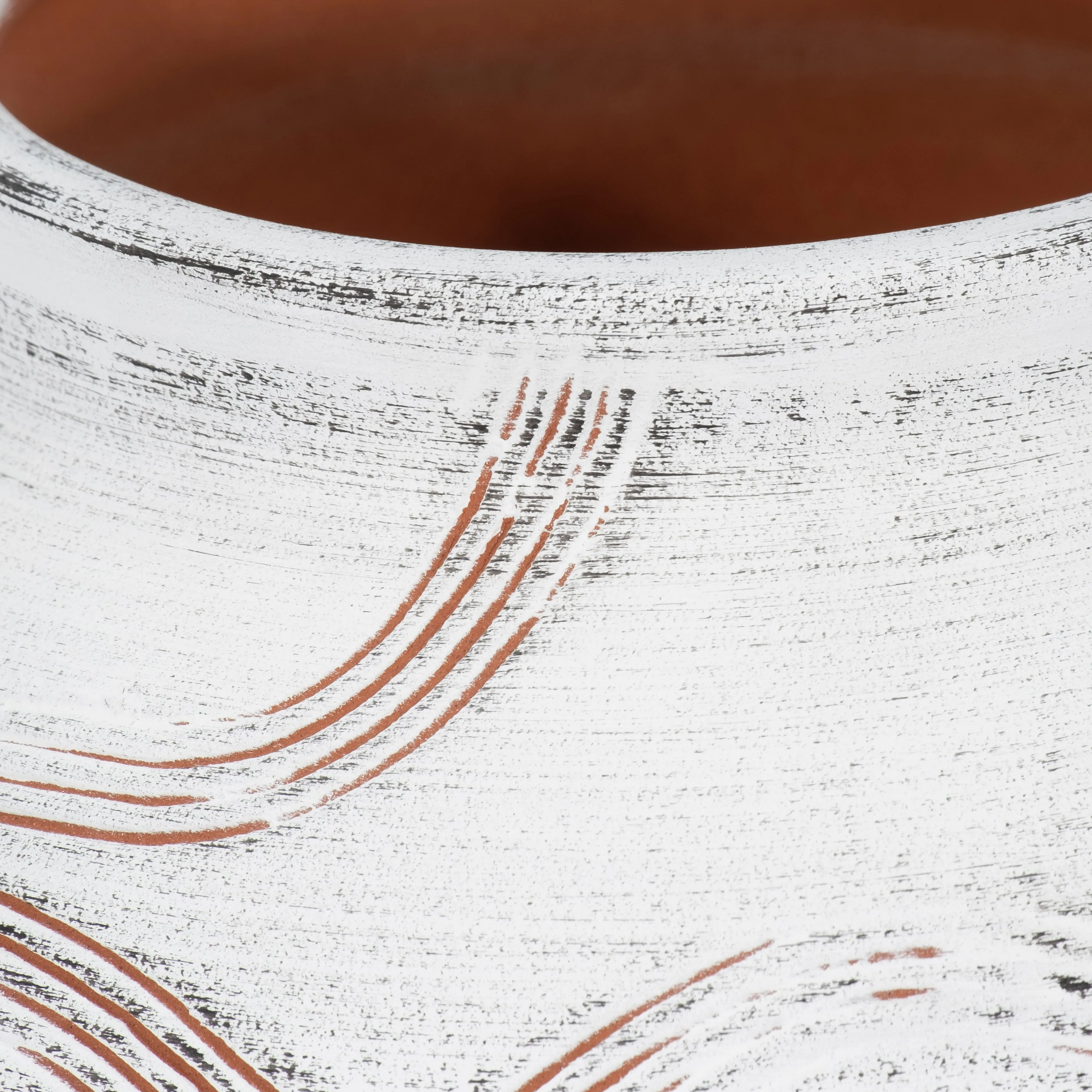 CER, 8" ROUND GLOBAL VASE, WHITE