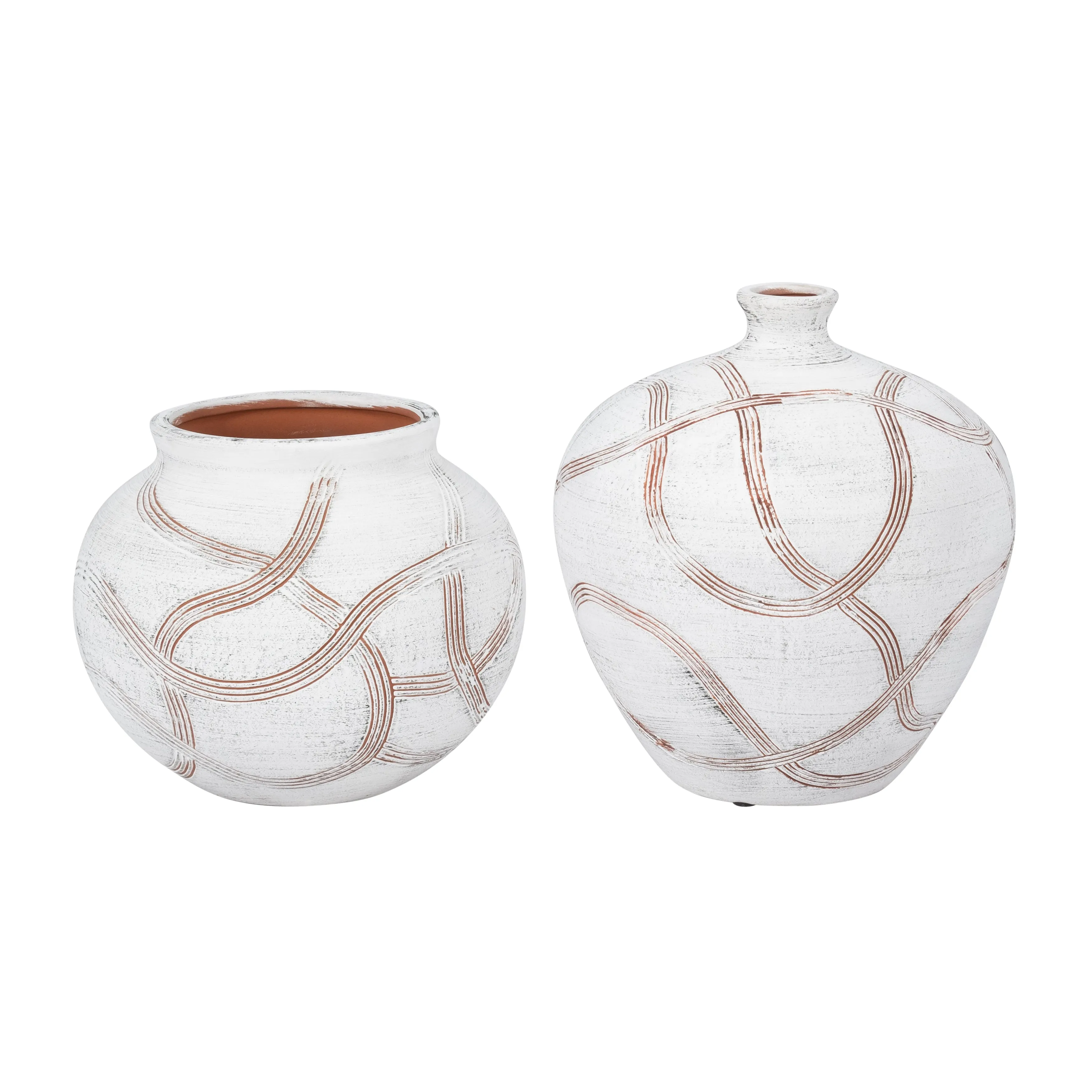 CER, 8" ROUND GLOBAL VASE, WHITE