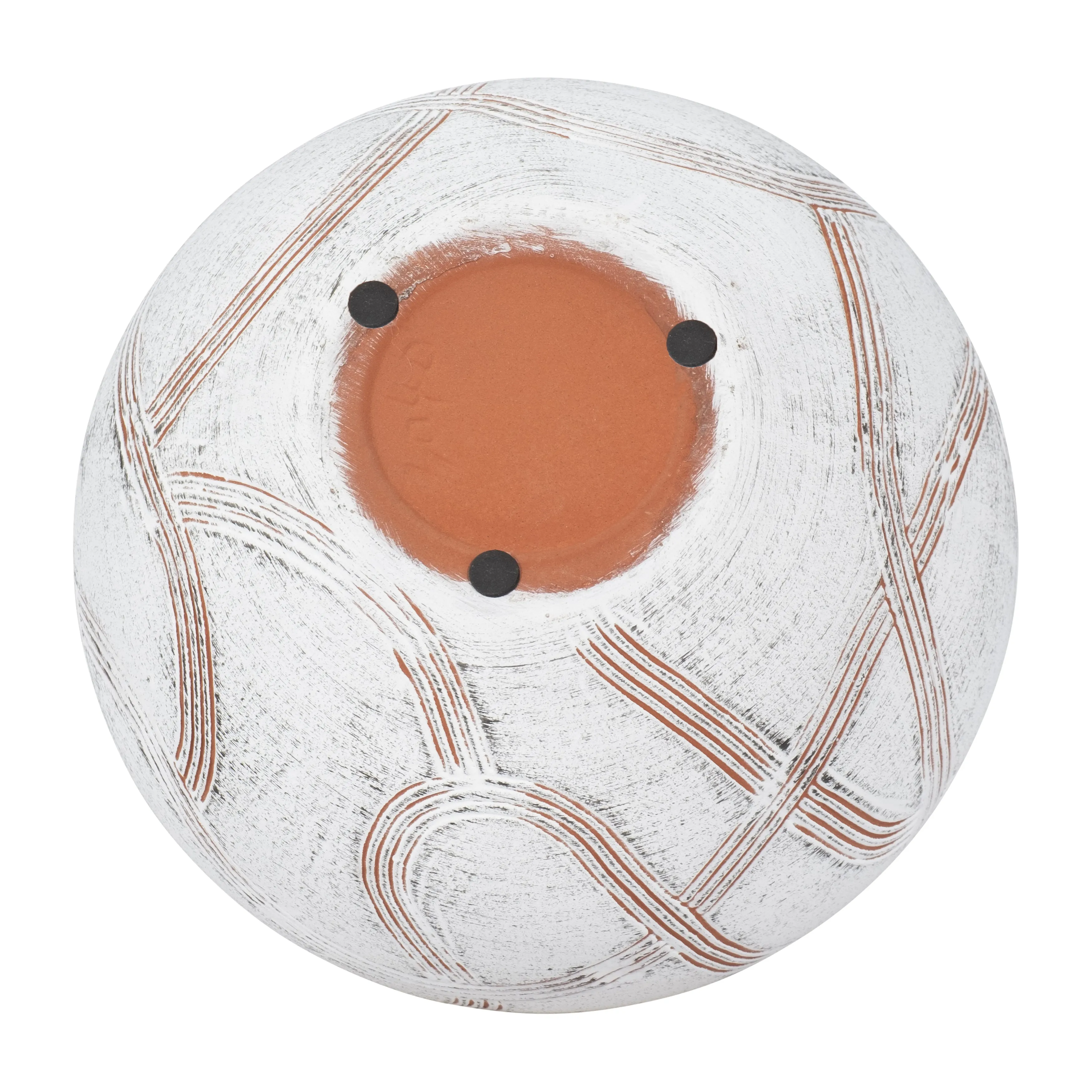 CER, 8" ROUND GLOBAL VASE, WHITE