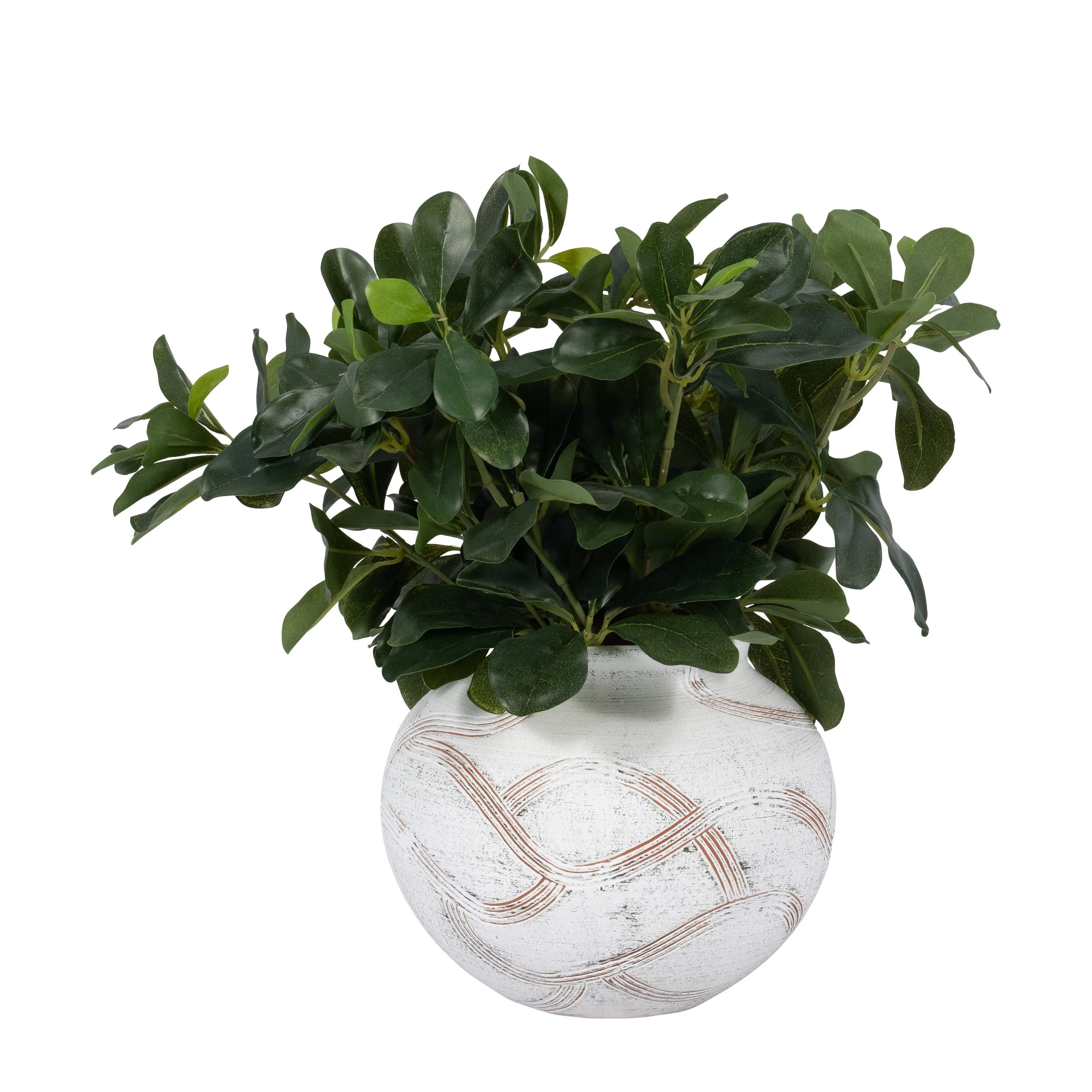 CER, 8" ROUND GLOBAL VASE, WHITE