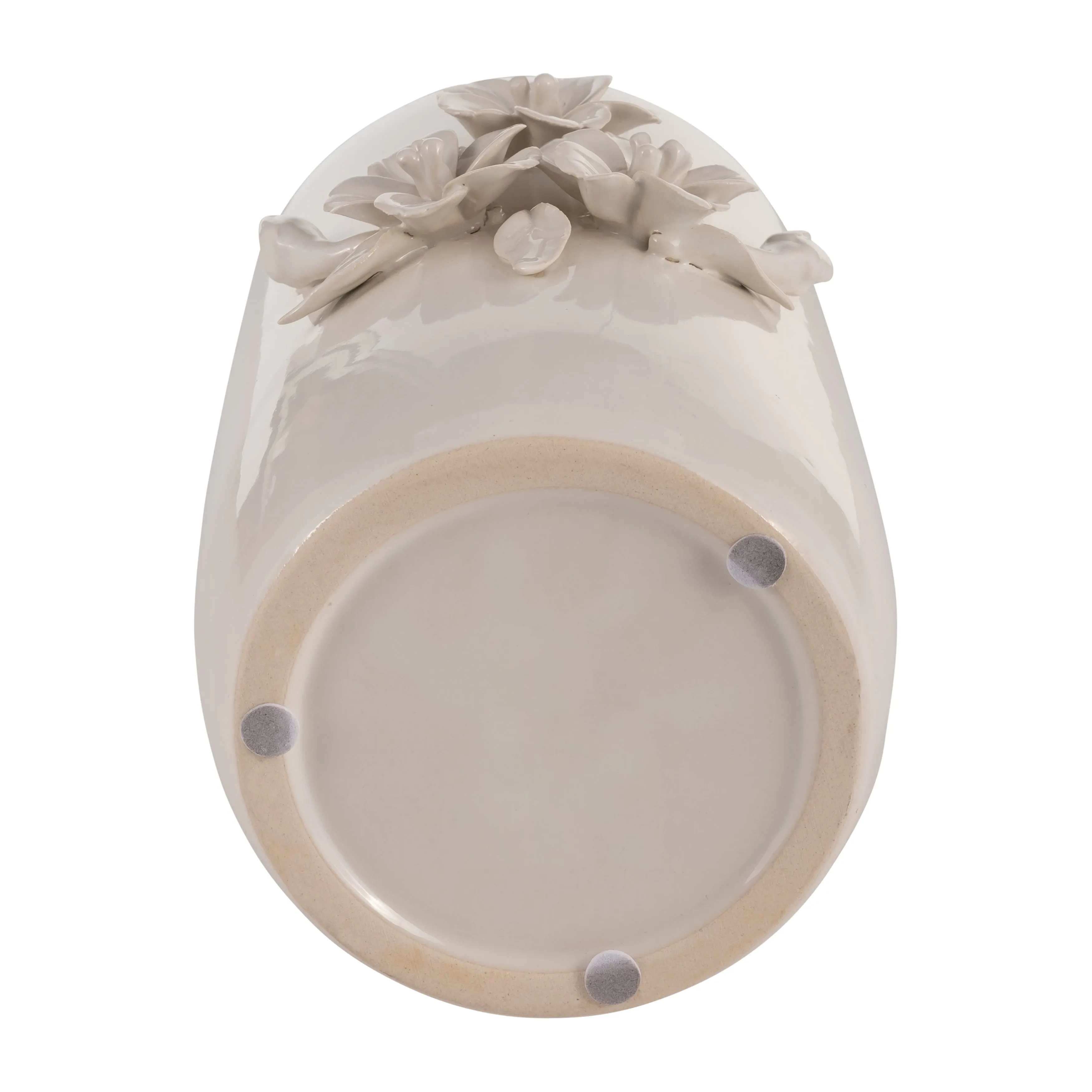 CER, 8"H FLOWER BUNCH VASE, IVORY