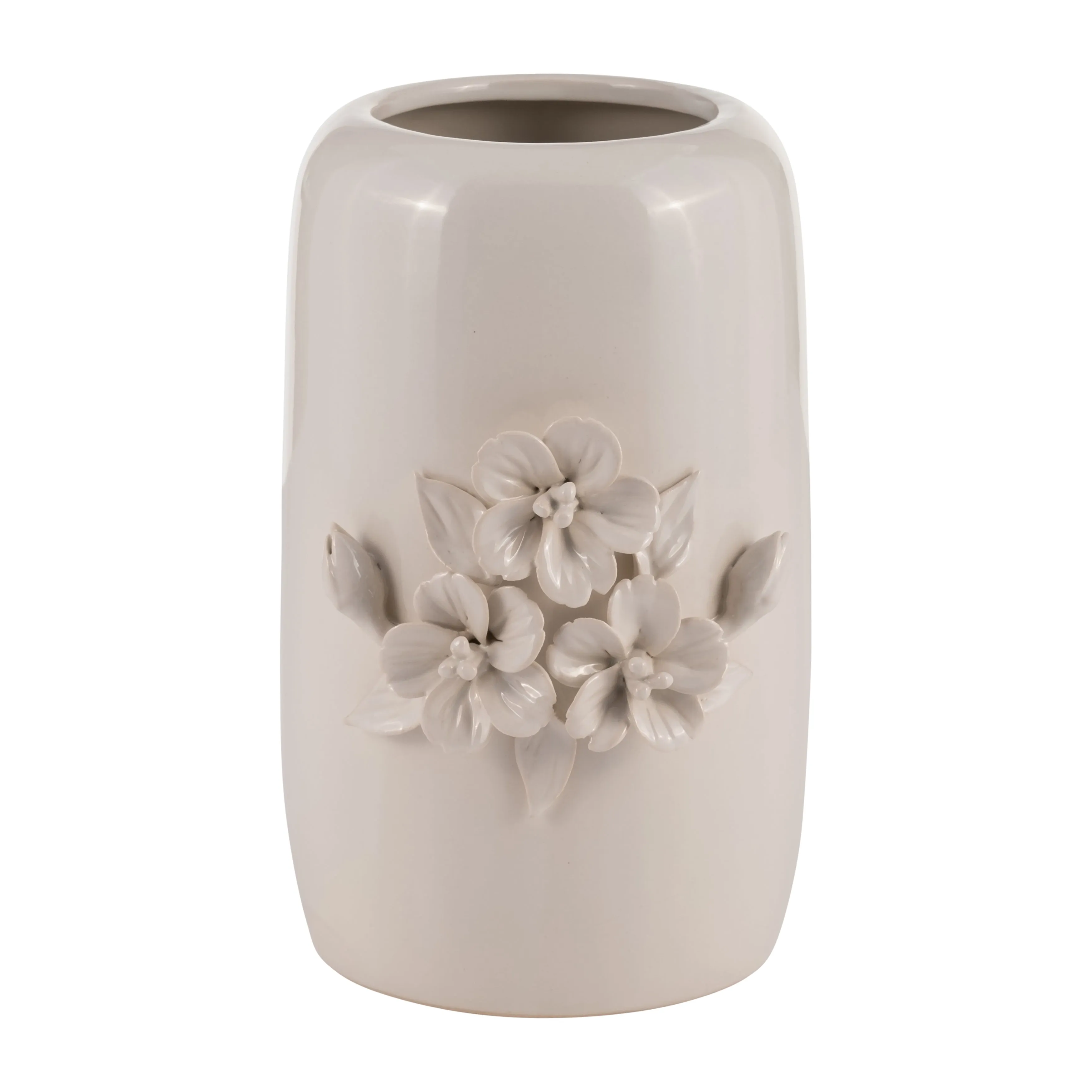 CER, 8"H FLOWER BUNCH VASE, IVORY
