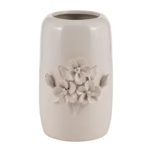 CER, 8"H FLOWER BUNCH VASE, IVORY