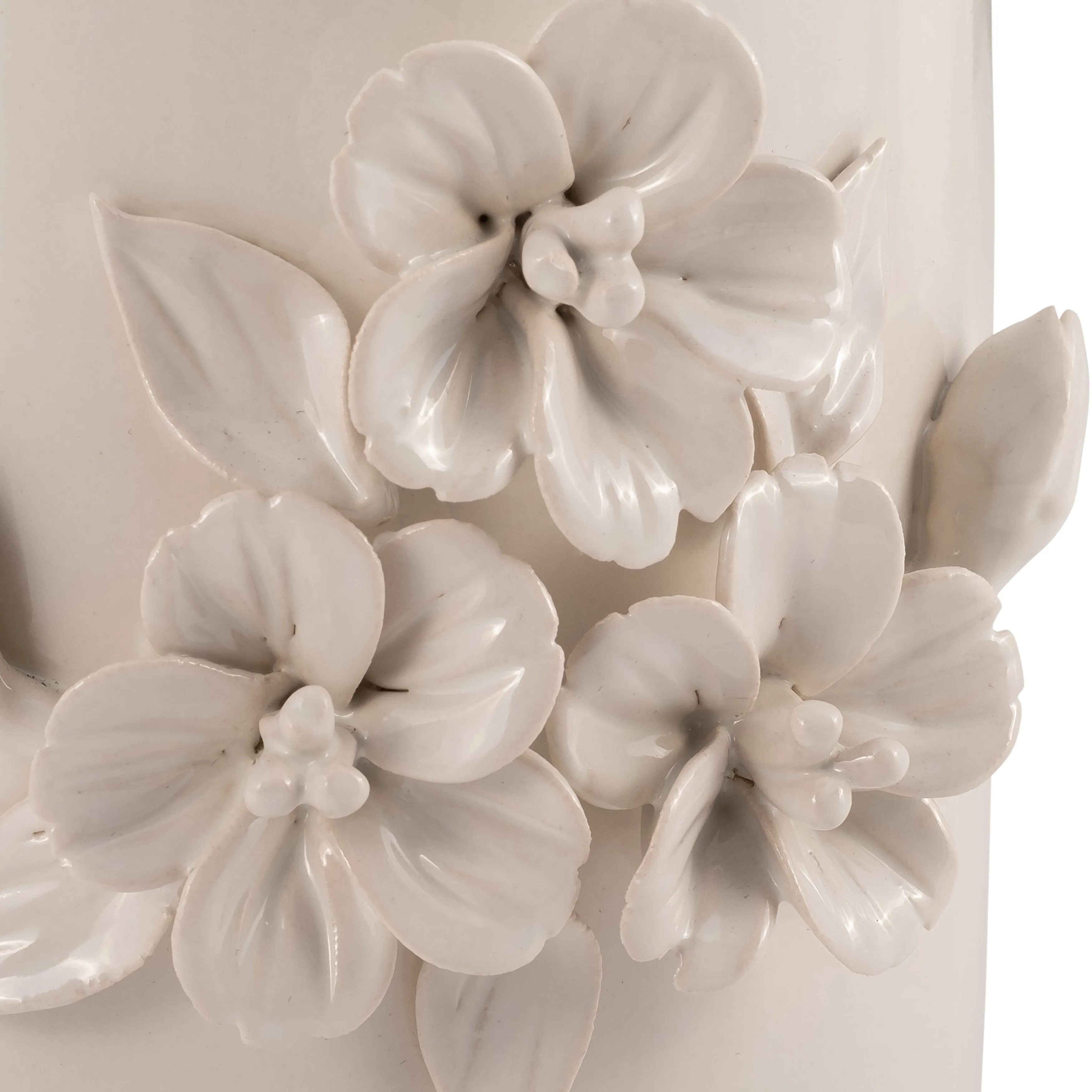 CER, 8"H FLOWER BUNCH VASE, IVORY