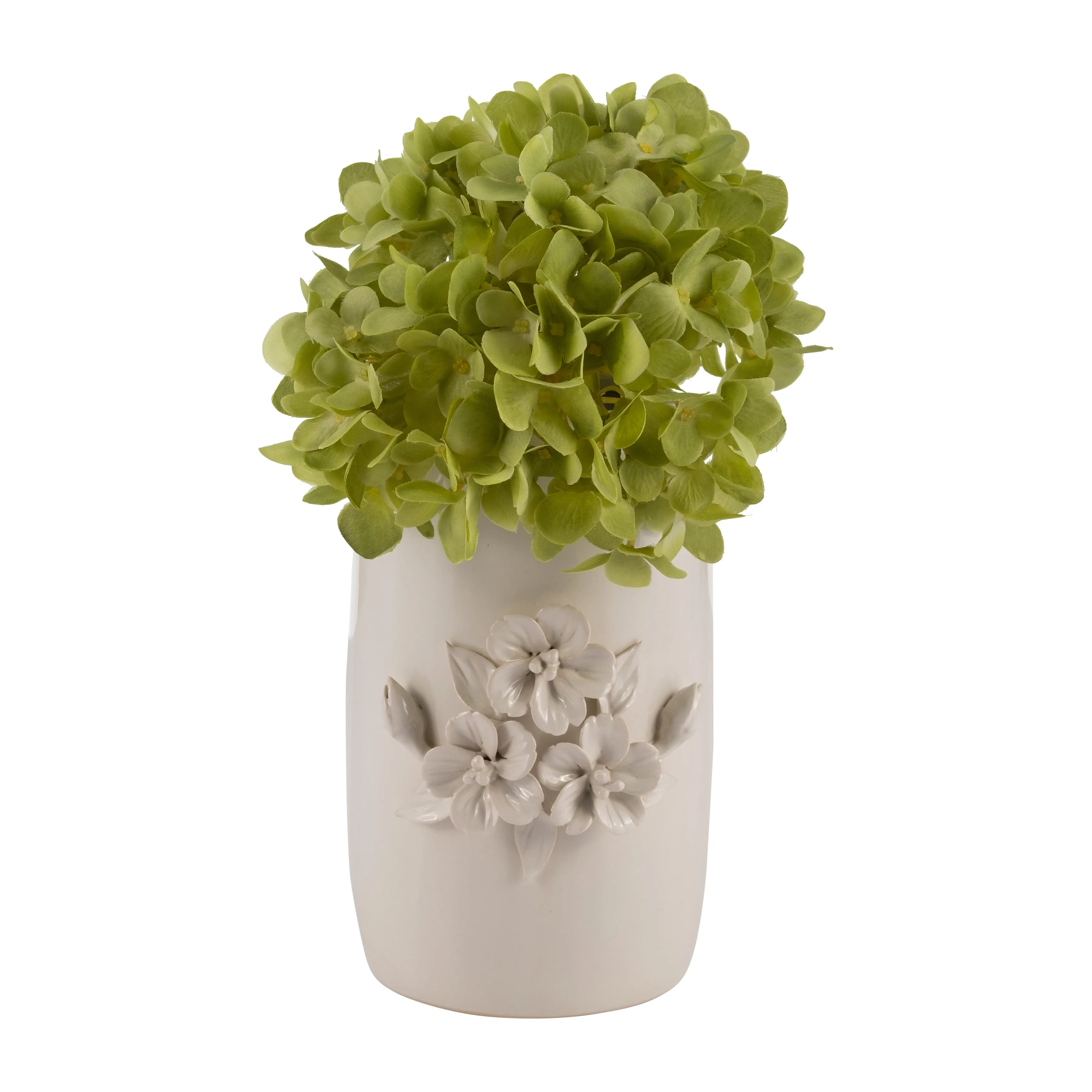 CER, 8"H FLOWER BUNCH VASE, IVORY