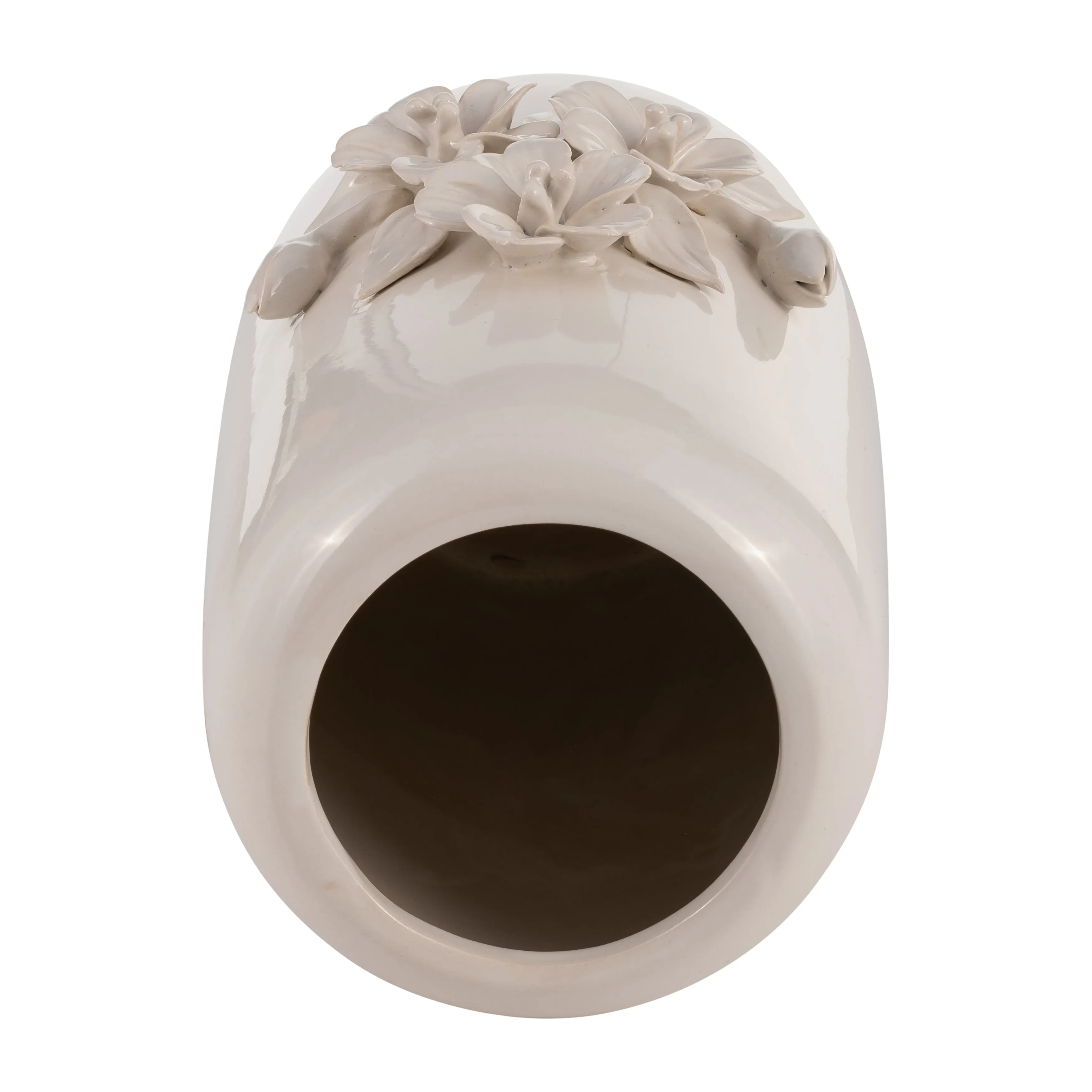 CER, 8"H FLOWER BUNCH VASE, IVORY