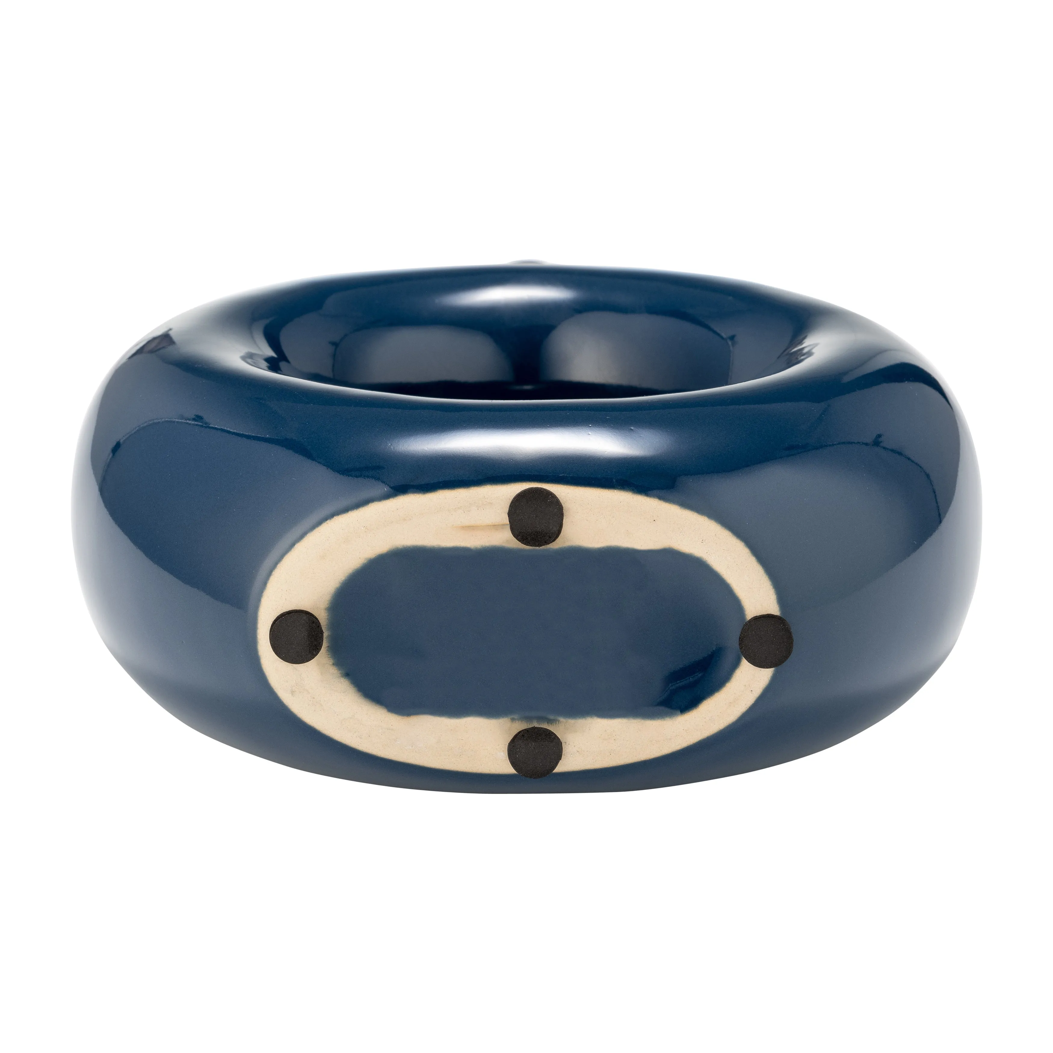 CER, 8"H ROUND CUT-OUT VASE, BLUE
