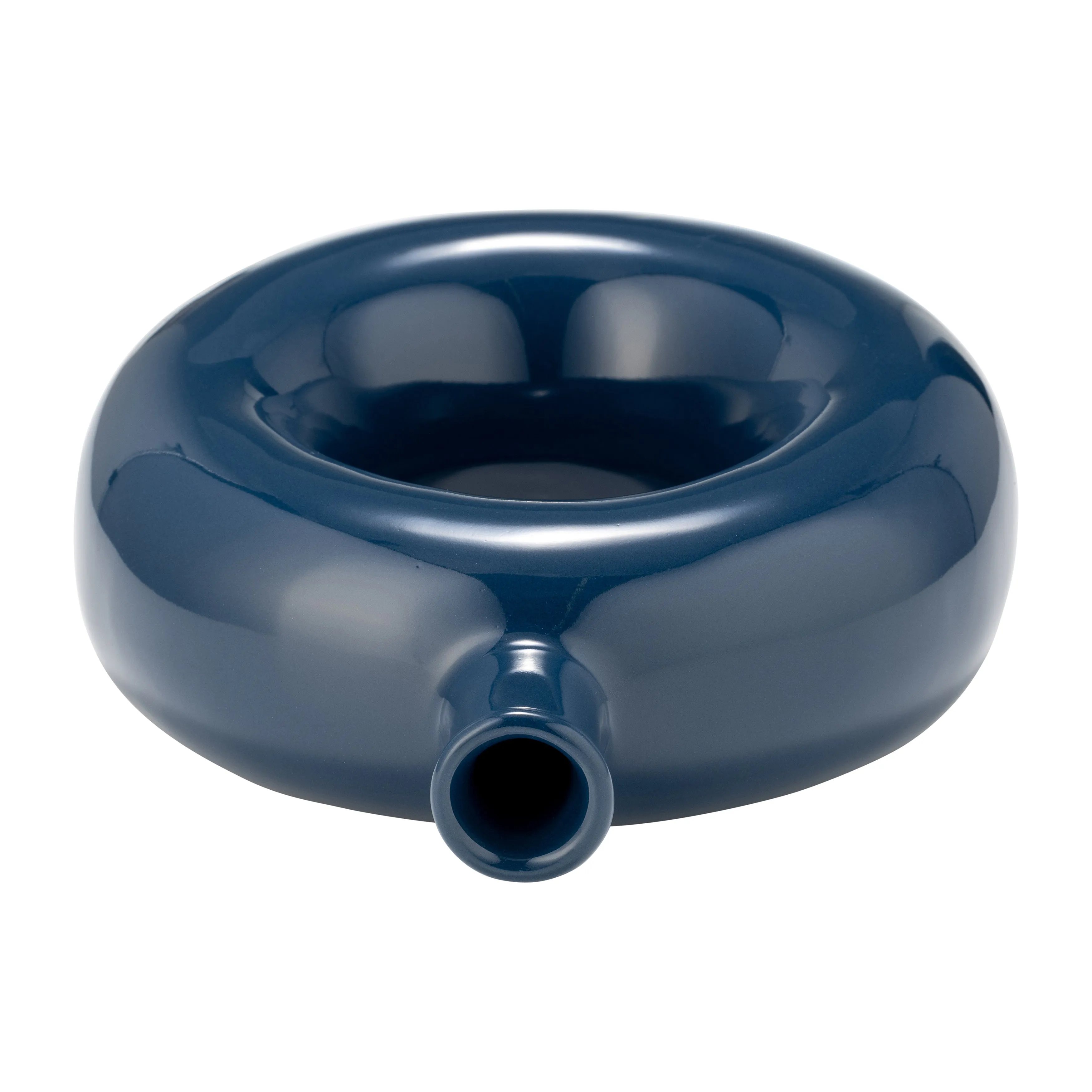 CER, 8"H ROUND CUT-OUT VASE, BLUE