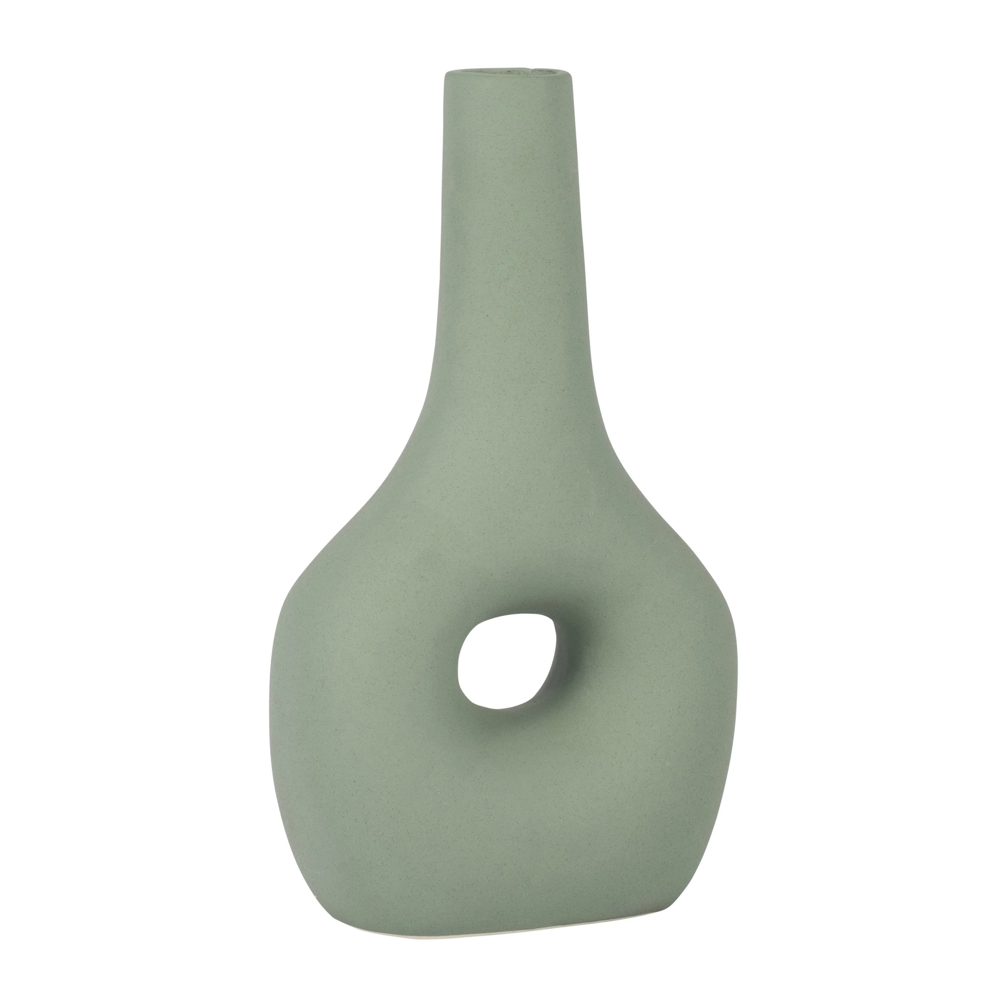 CER, 9" OPEN CUT-OUT NOMAD VASE, DARK SAGE