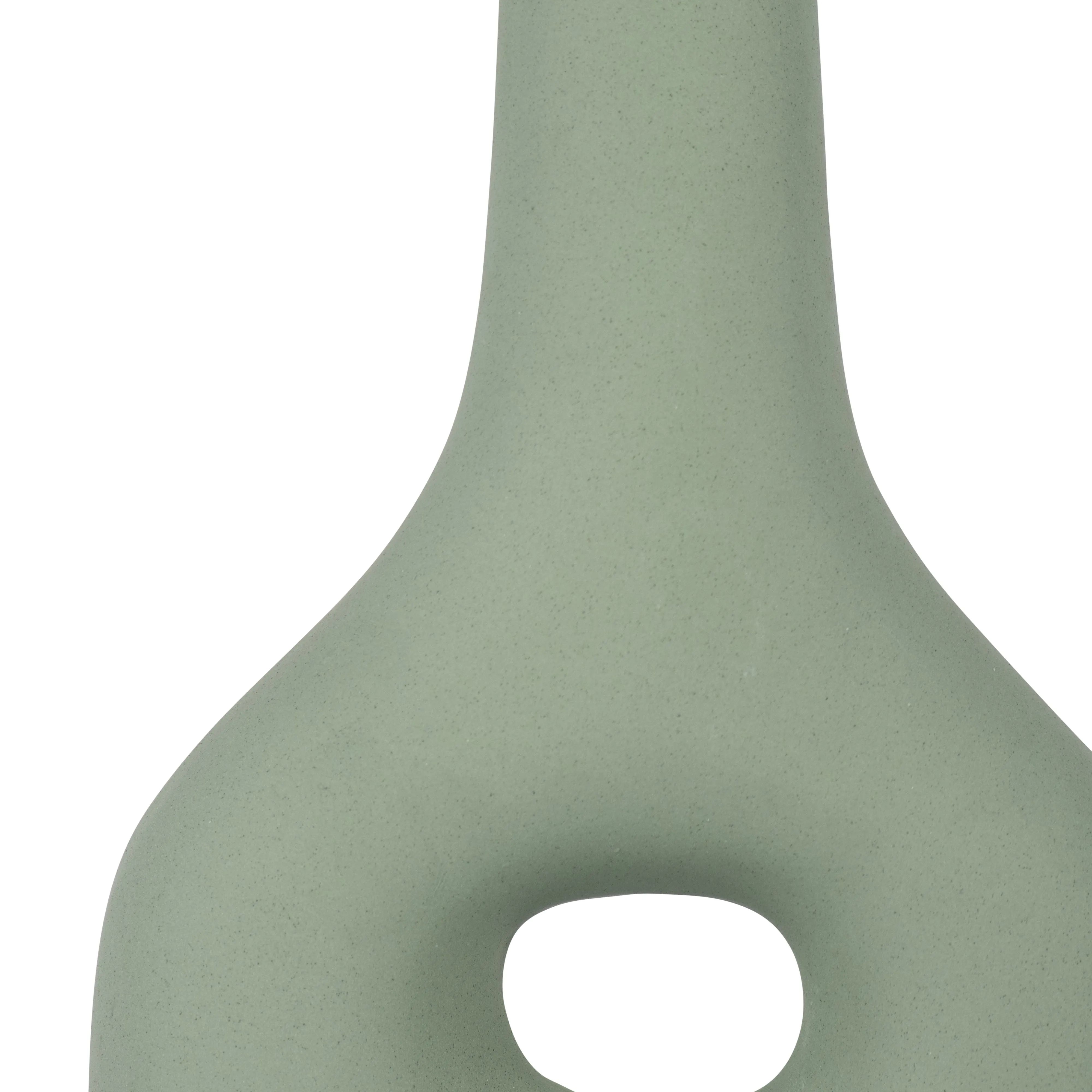 CER, 9" OPEN CUT-OUT NOMAD VASE, DARK SAGE