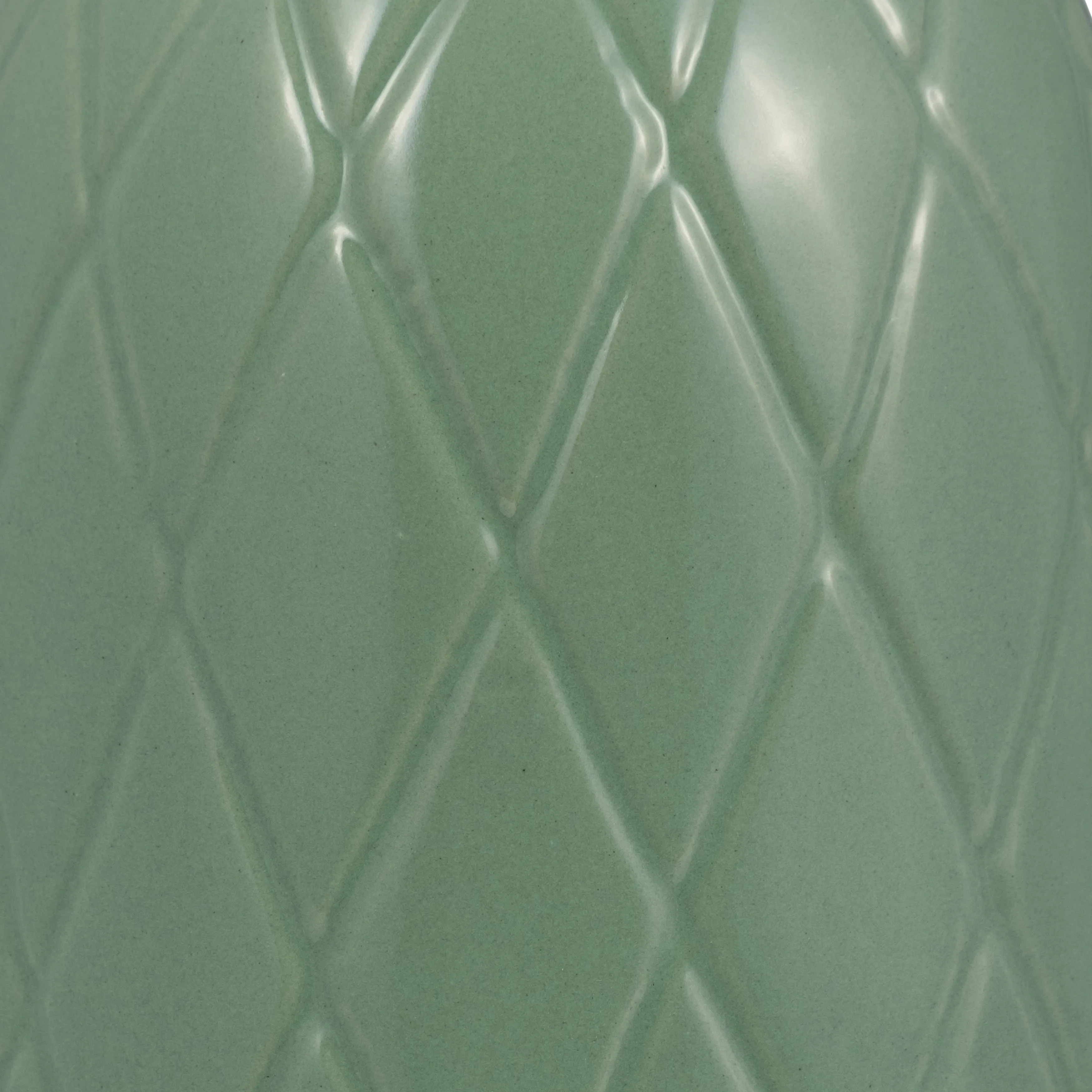 CER, 9" PLAID TEXTURED VASE, DARK SAGE