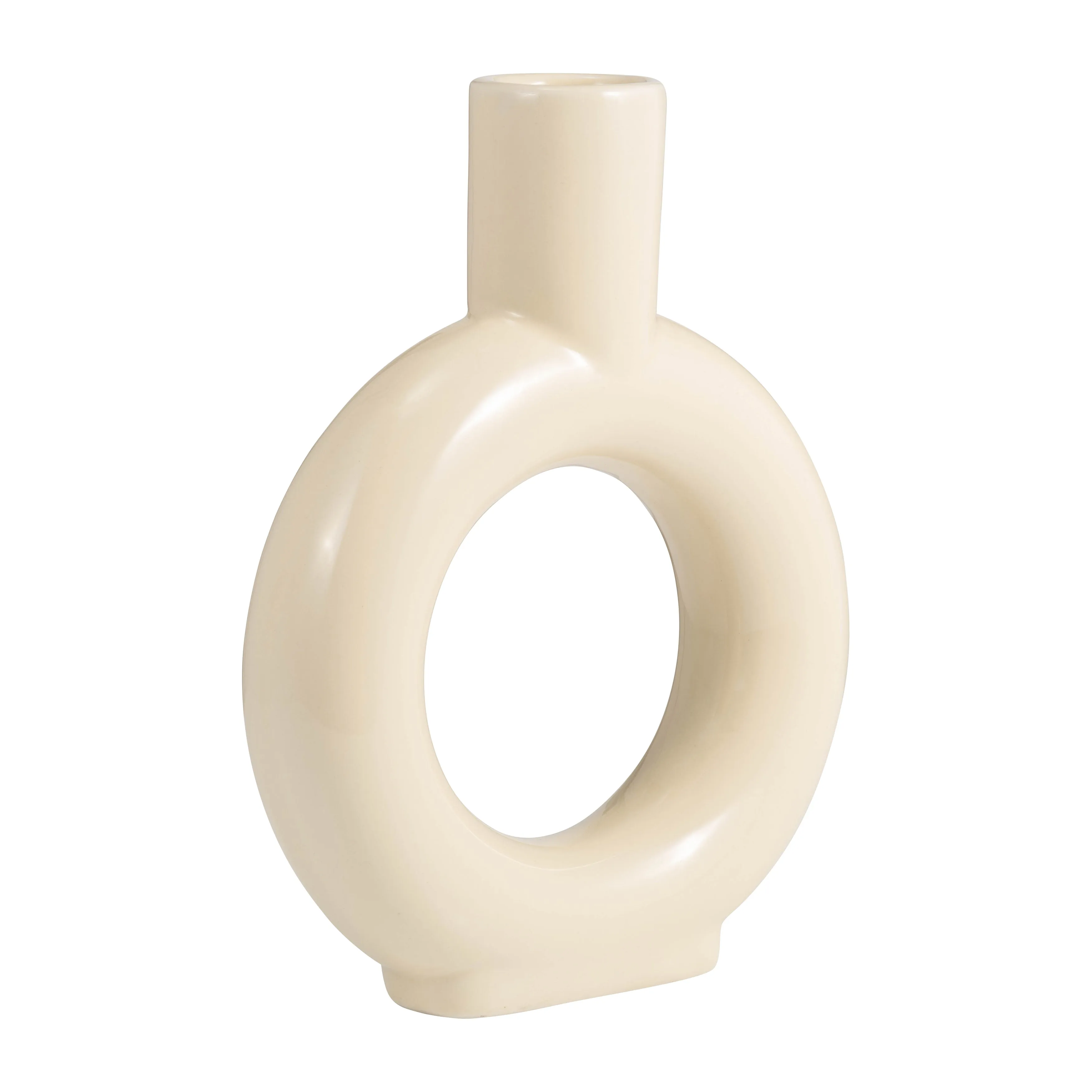 CER, 9" ROUND CUT-OUT VASE, COTTON