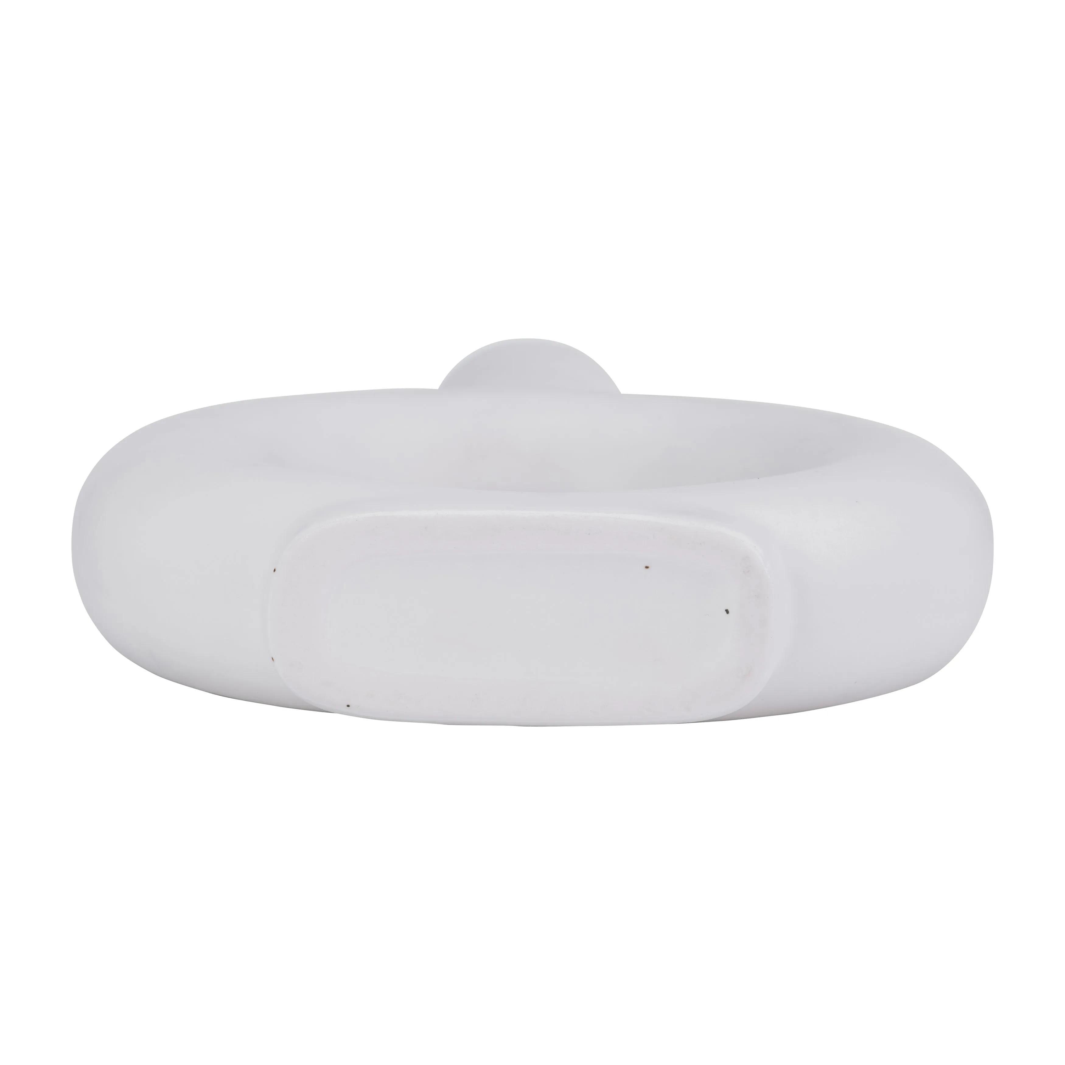 Cer, 9" Round Cut-Out Vase, White