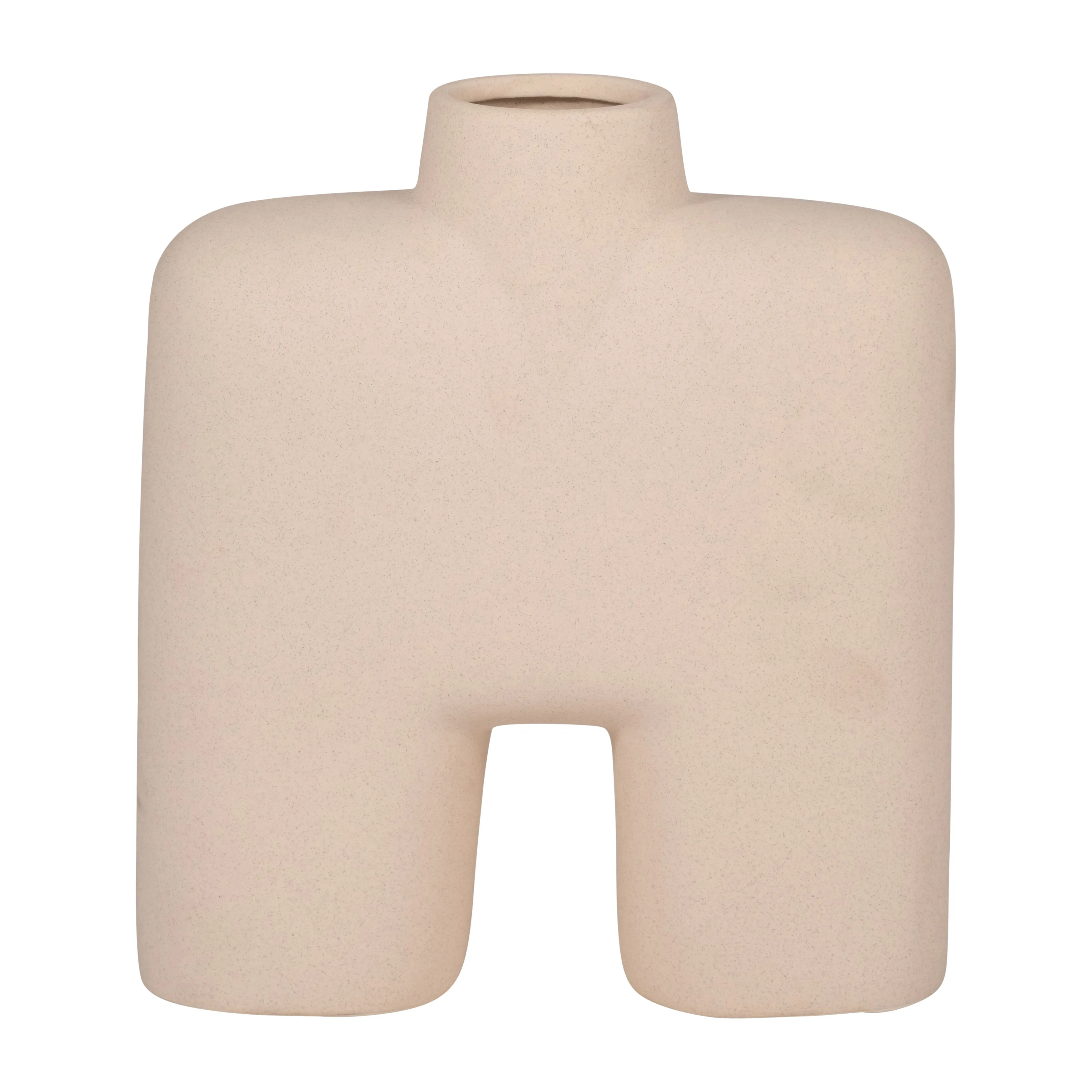 CER, 9" SQUARE SHAPE VASE, IVORY