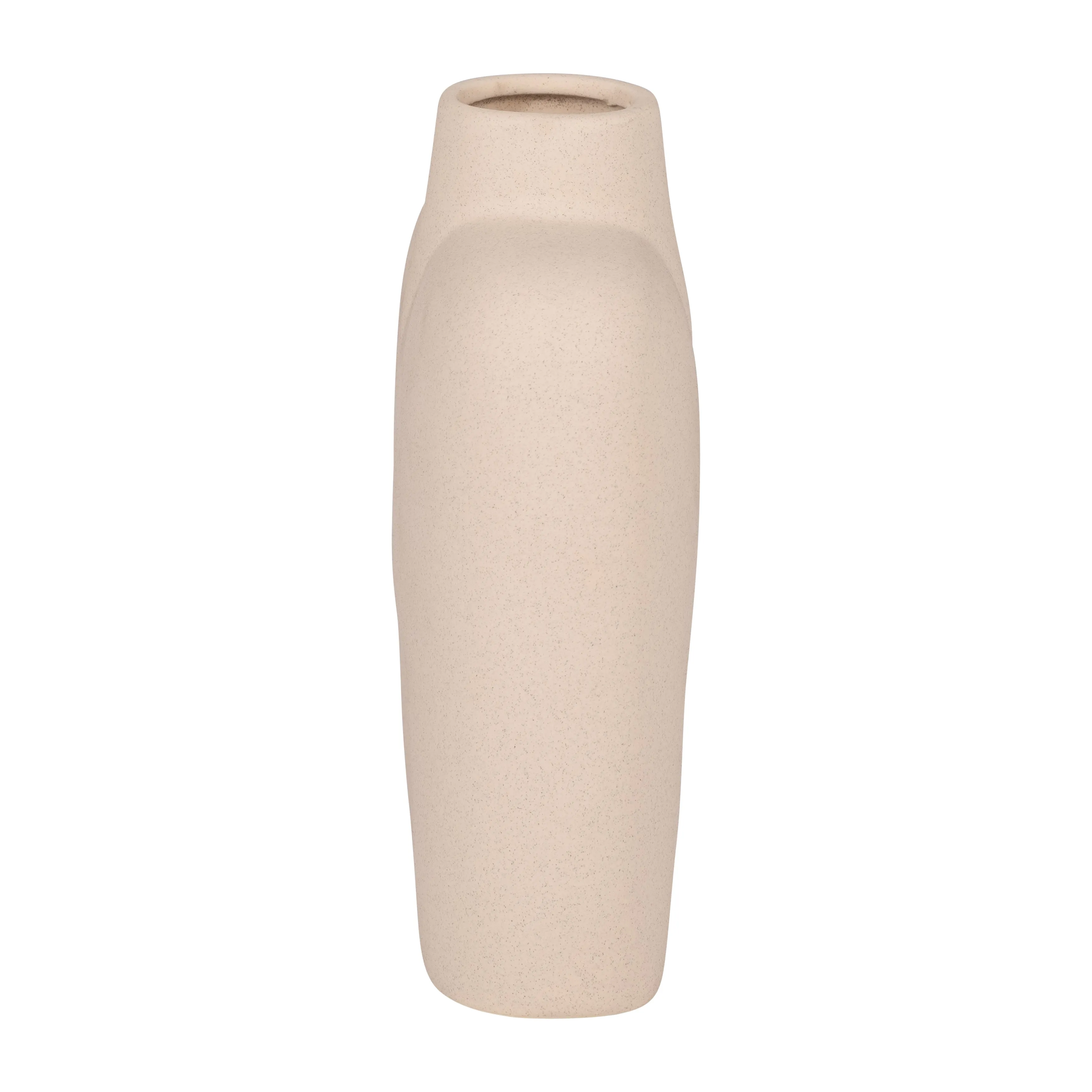 CER, 9" SQUARE SHAPE VASE, IVORY
