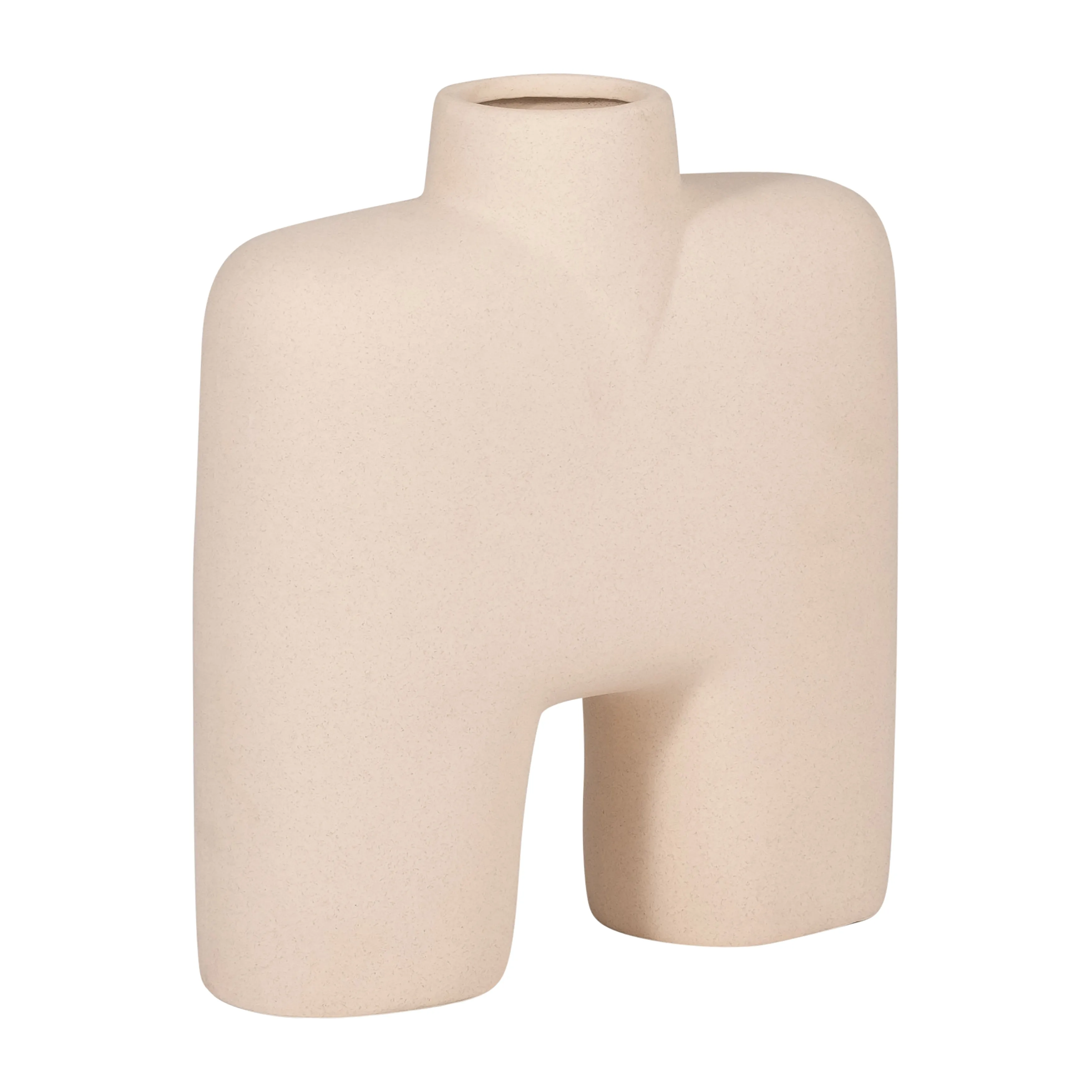 CER, 9" SQUARE SHAPE VASE, IVORY