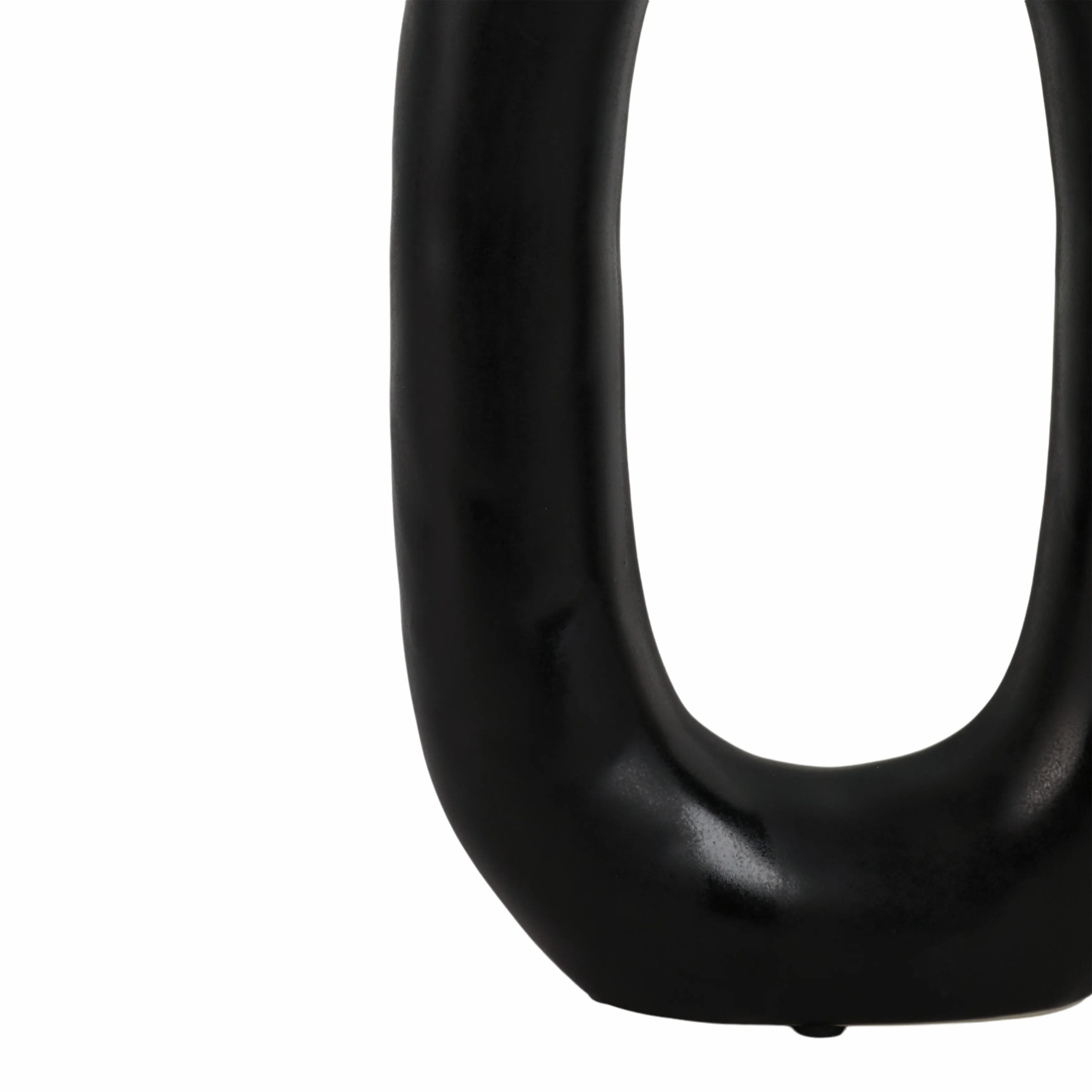 CER, 9" TEXTURED CUT-OUT VASE, BLACK
