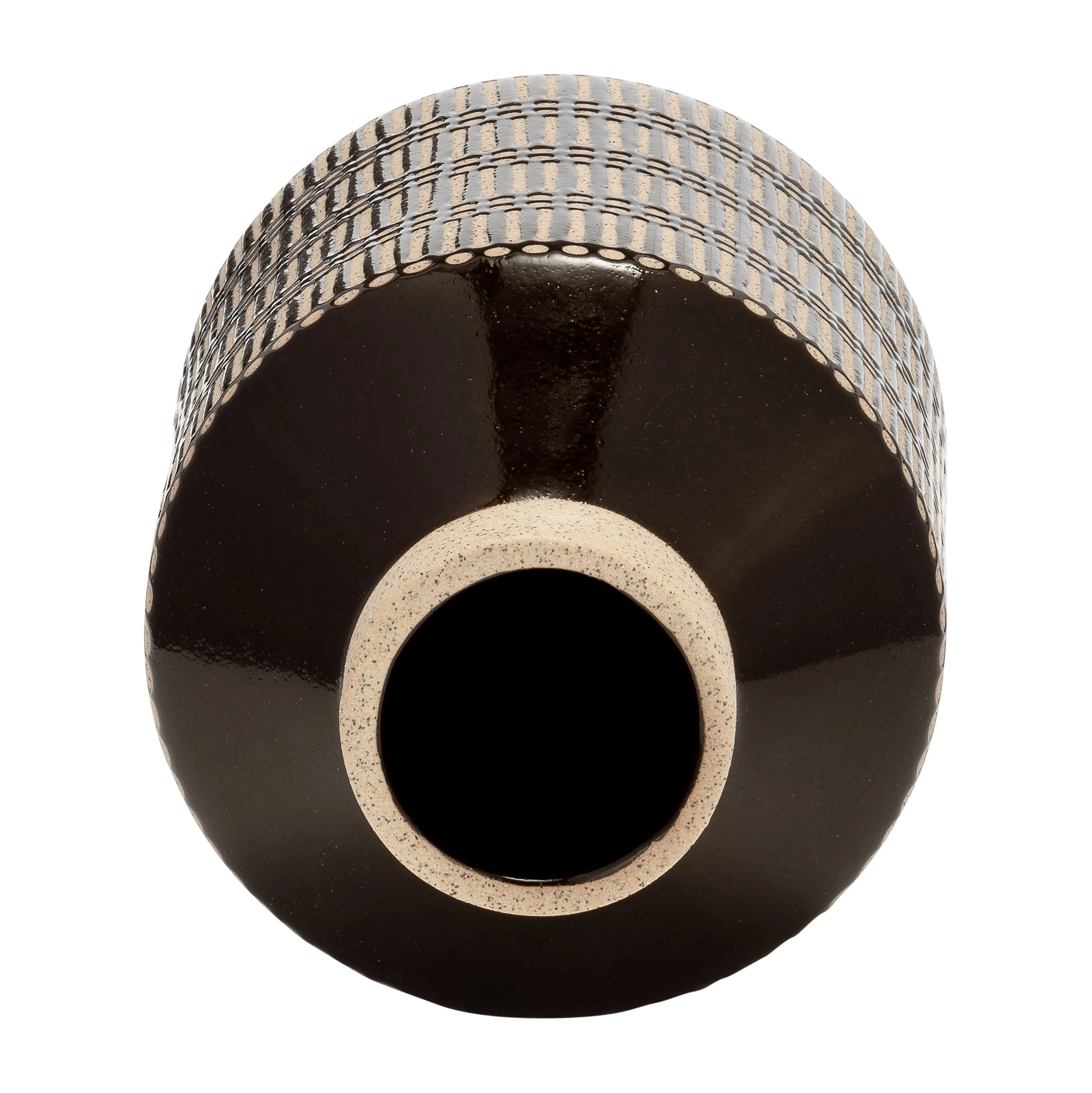 CER, 9"H LINES VASE, JAVA