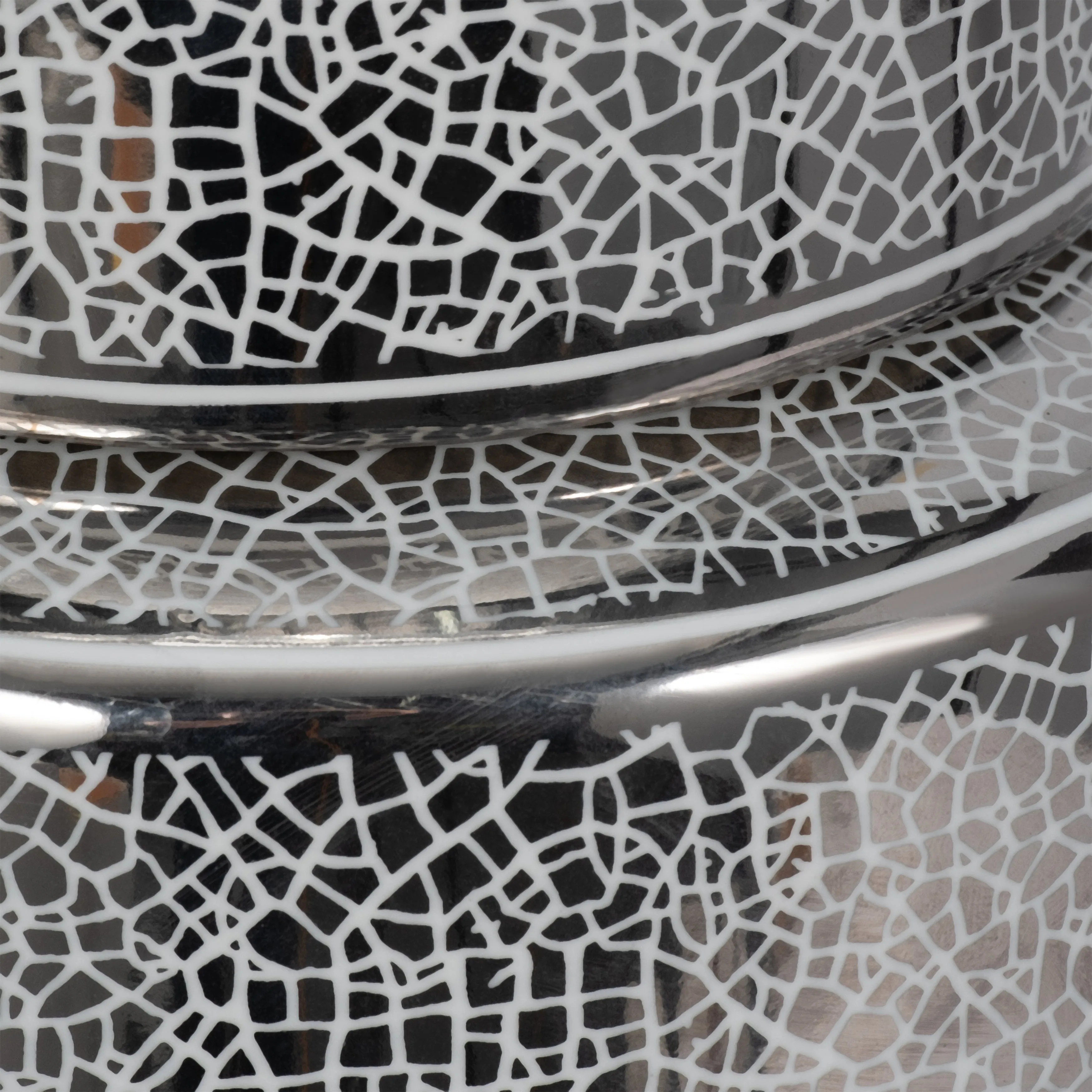 CERAMIC 12" JAR, CRACKLE SILVER