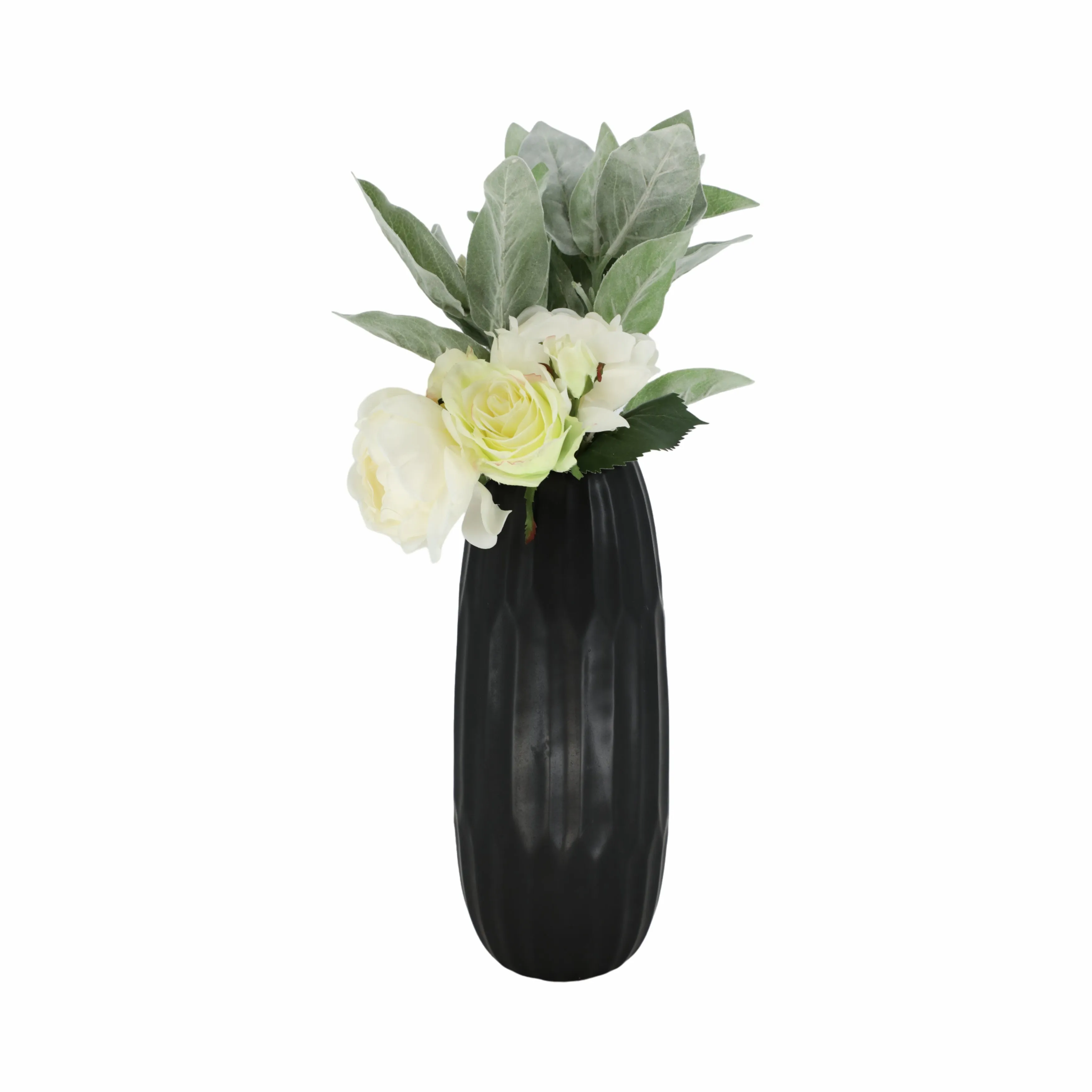 CERAMIC 14" VASE , BLACK