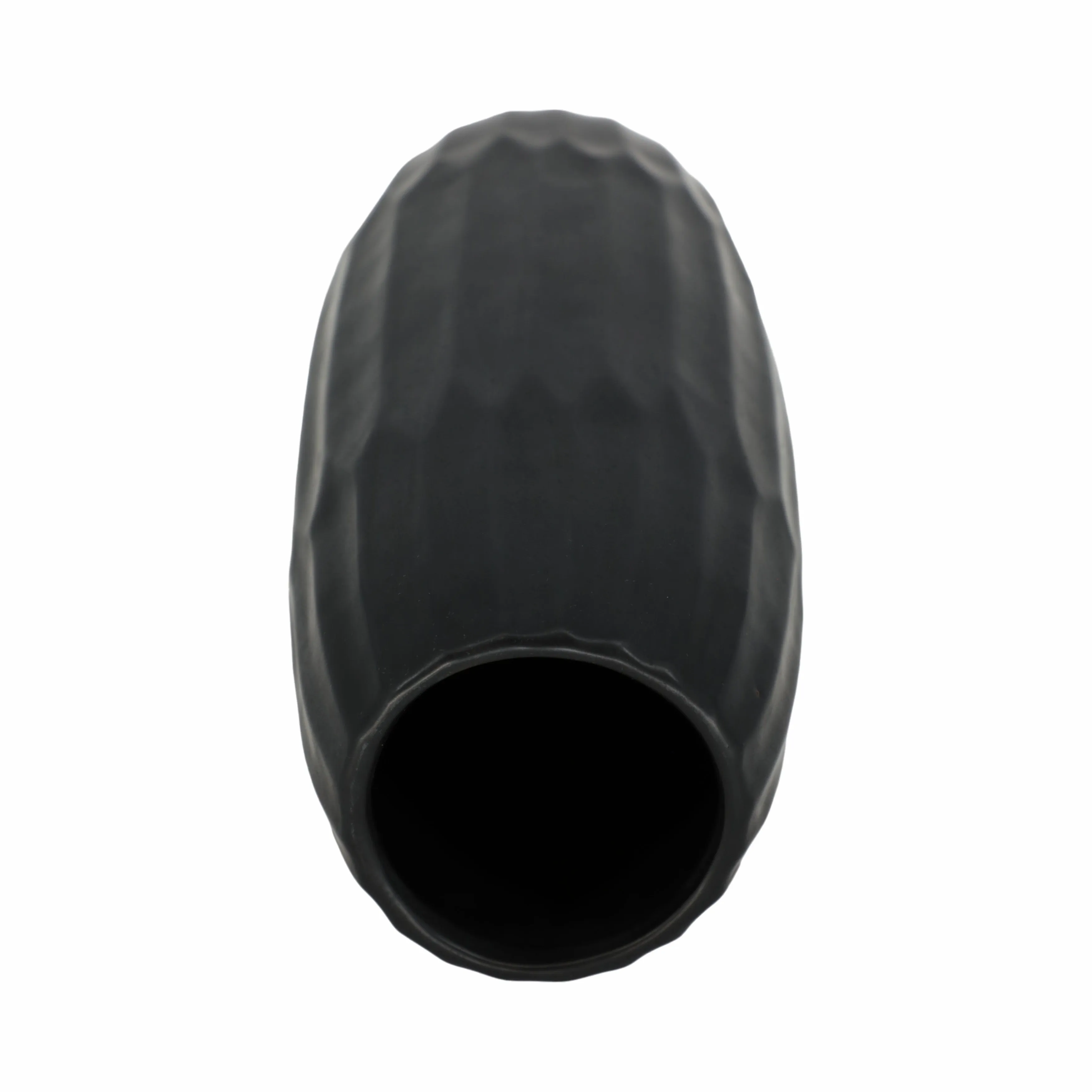 CERAMIC 14" VASE , BLACK
