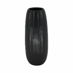 CERAMIC 14" VASE , BLACK