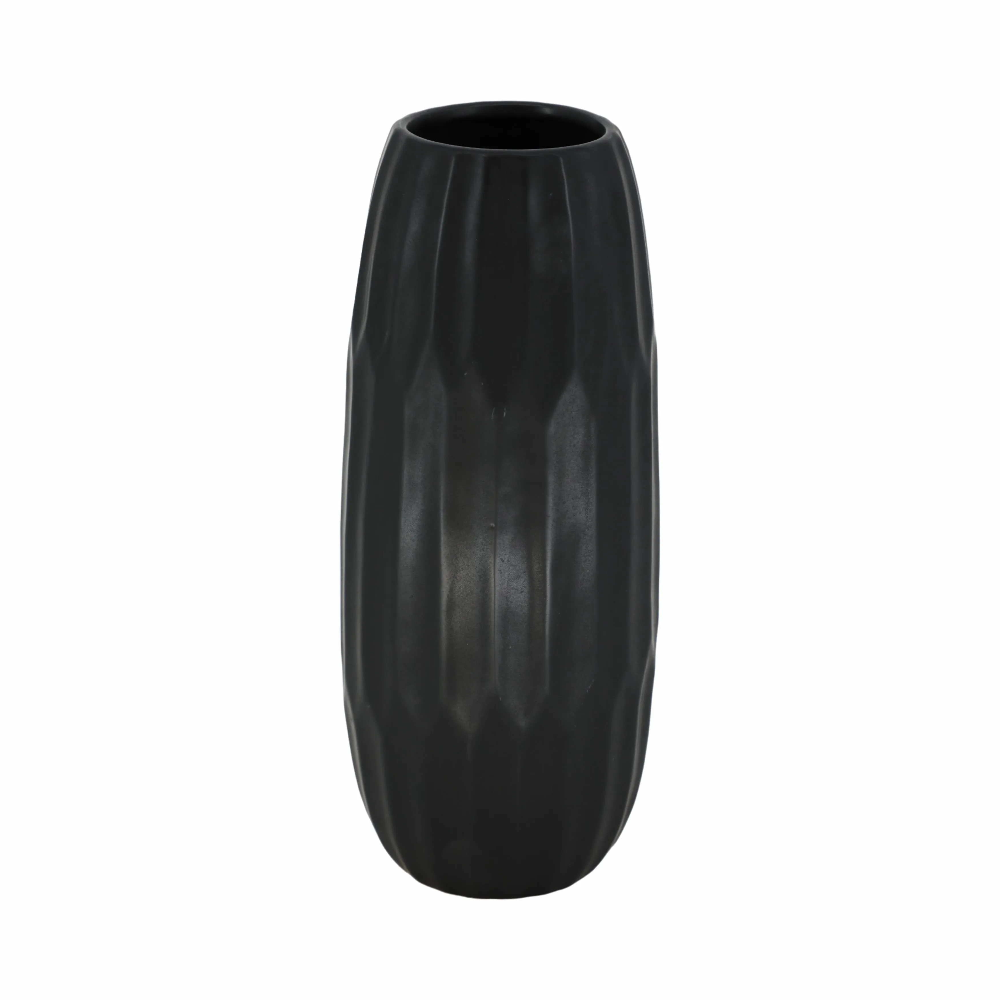 CERAMIC 14" VASE , BLACK
