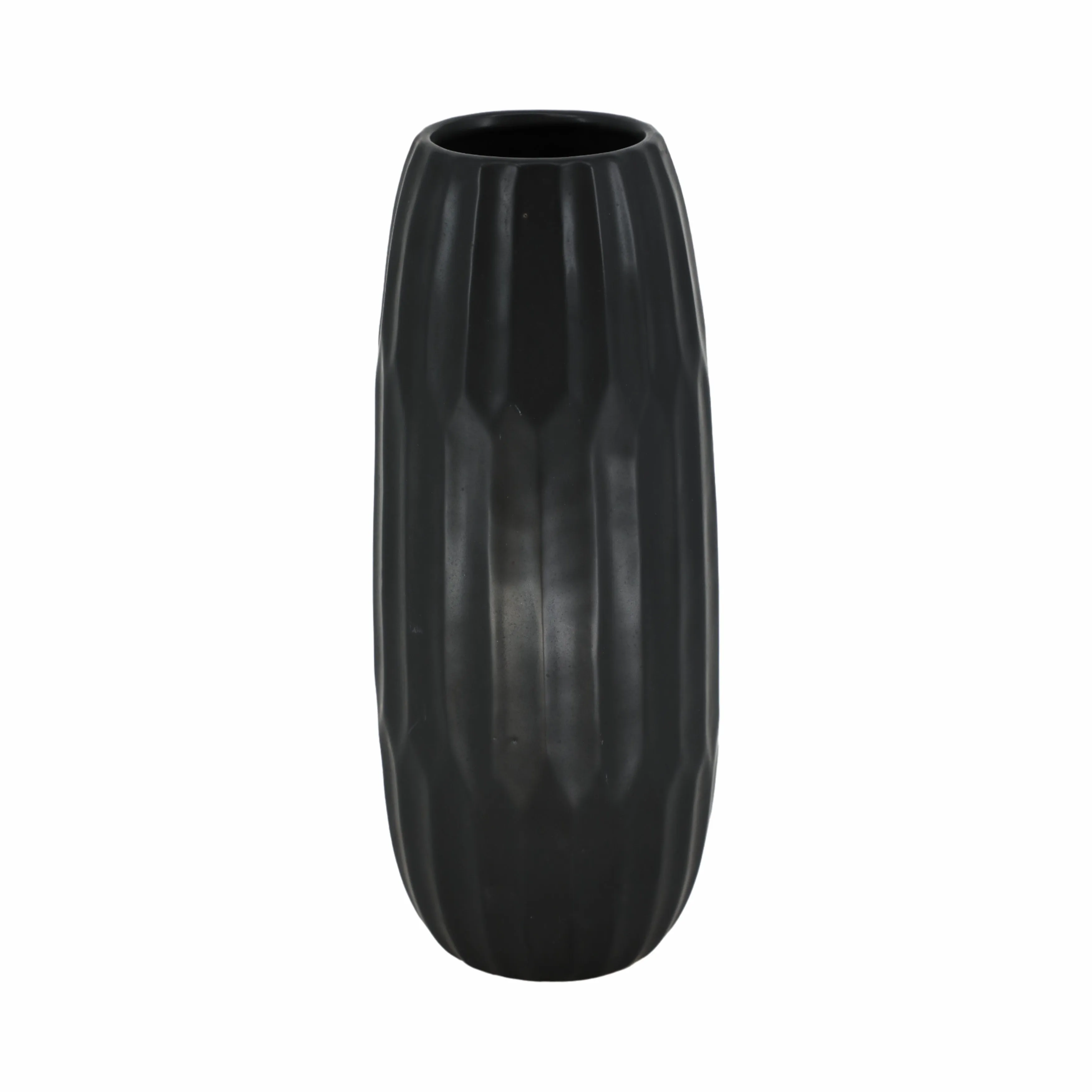 CERAMIC 14" VASE , BLACK