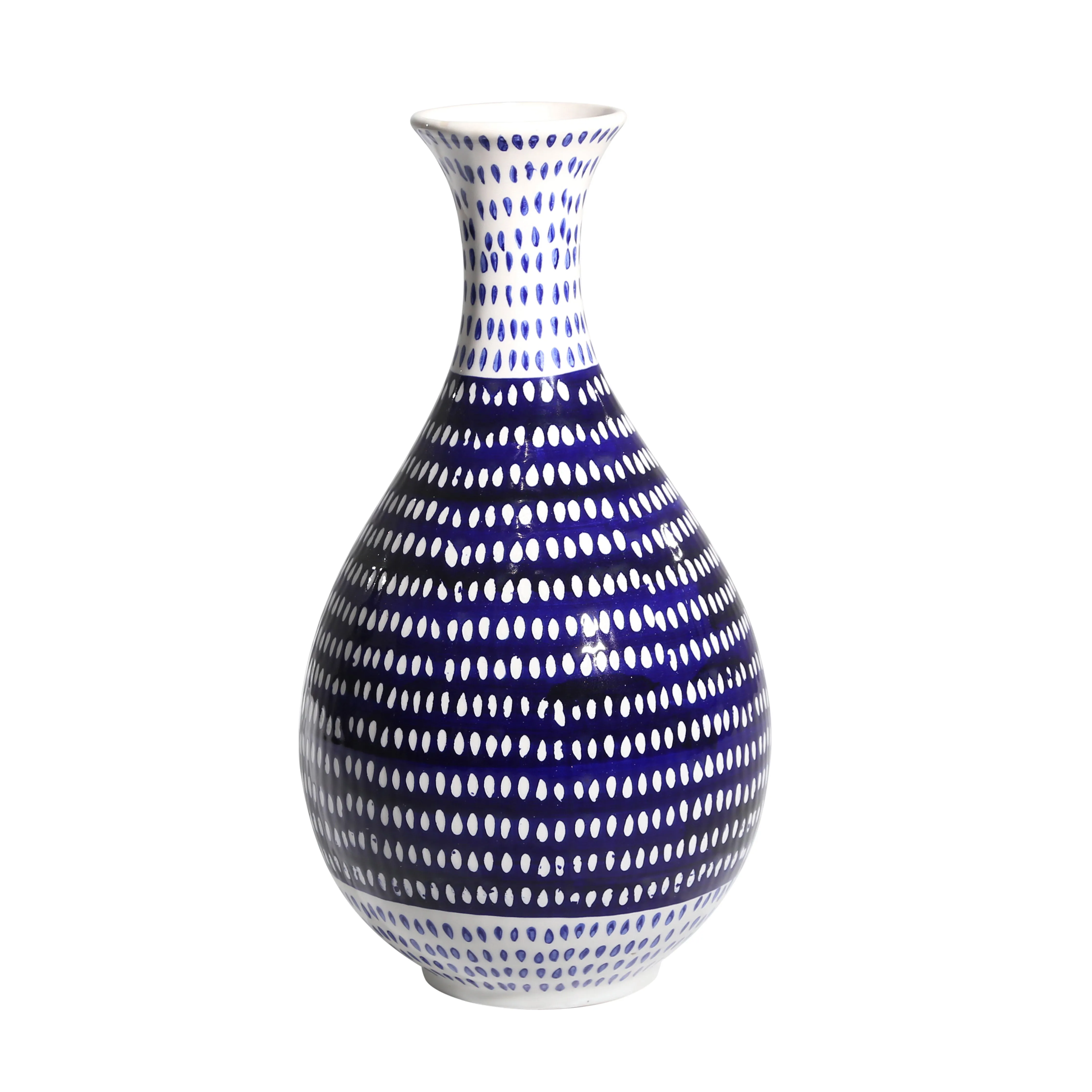 Ceramic Vase, Blue/White