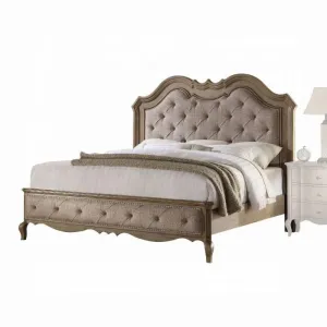 Chelmsford Beige Fabric & Antique Taupe Queen Bed