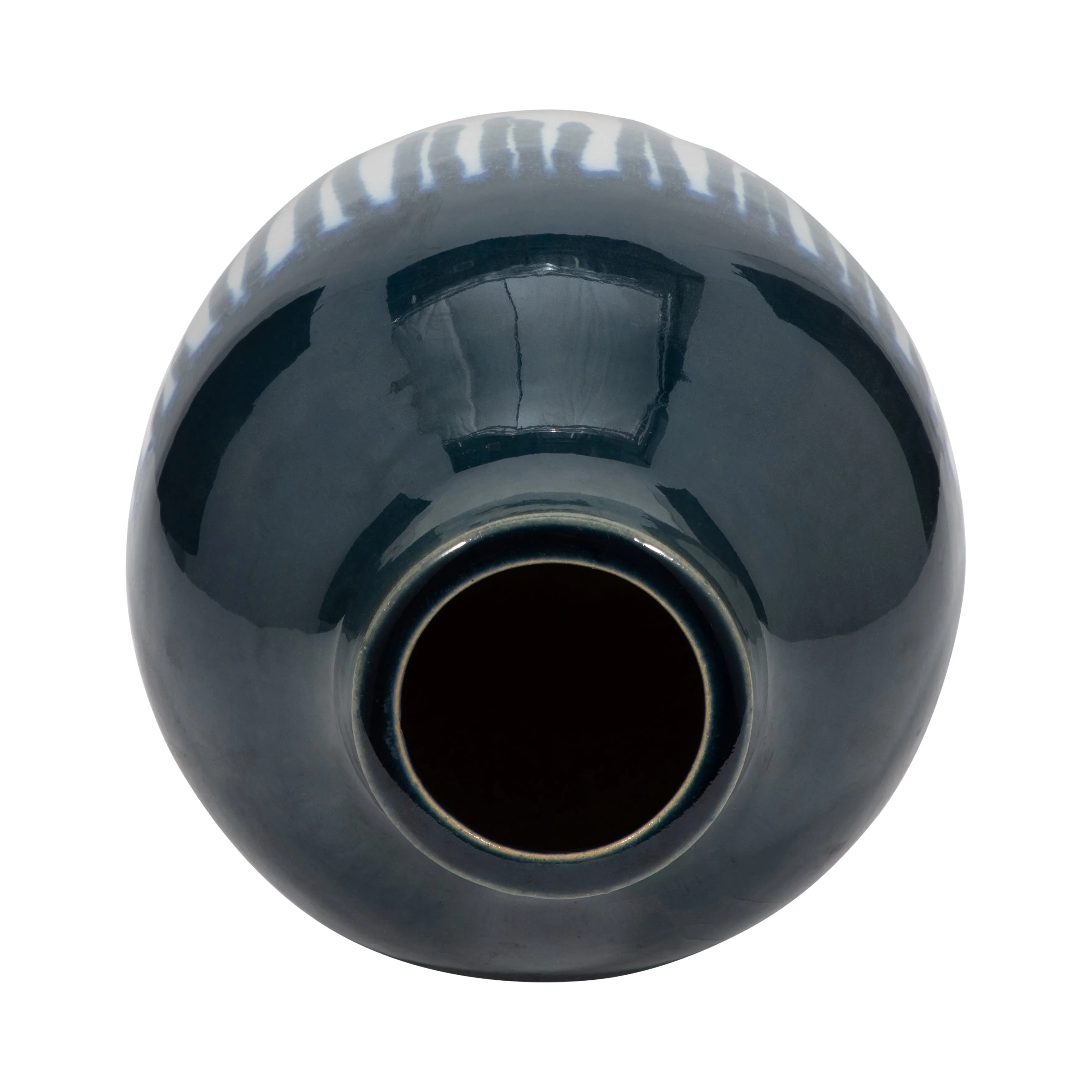 CLAY, 13" DRIP VASE, BLUE/WHITE